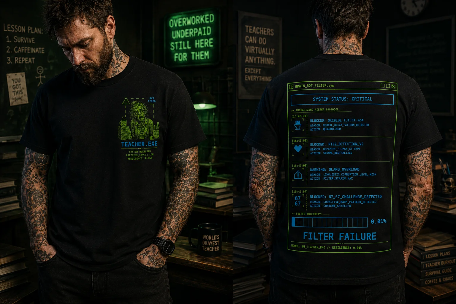 TEACHER.EXE – Brain Rot Filter Failure - Heavyweight Tee product image (1)