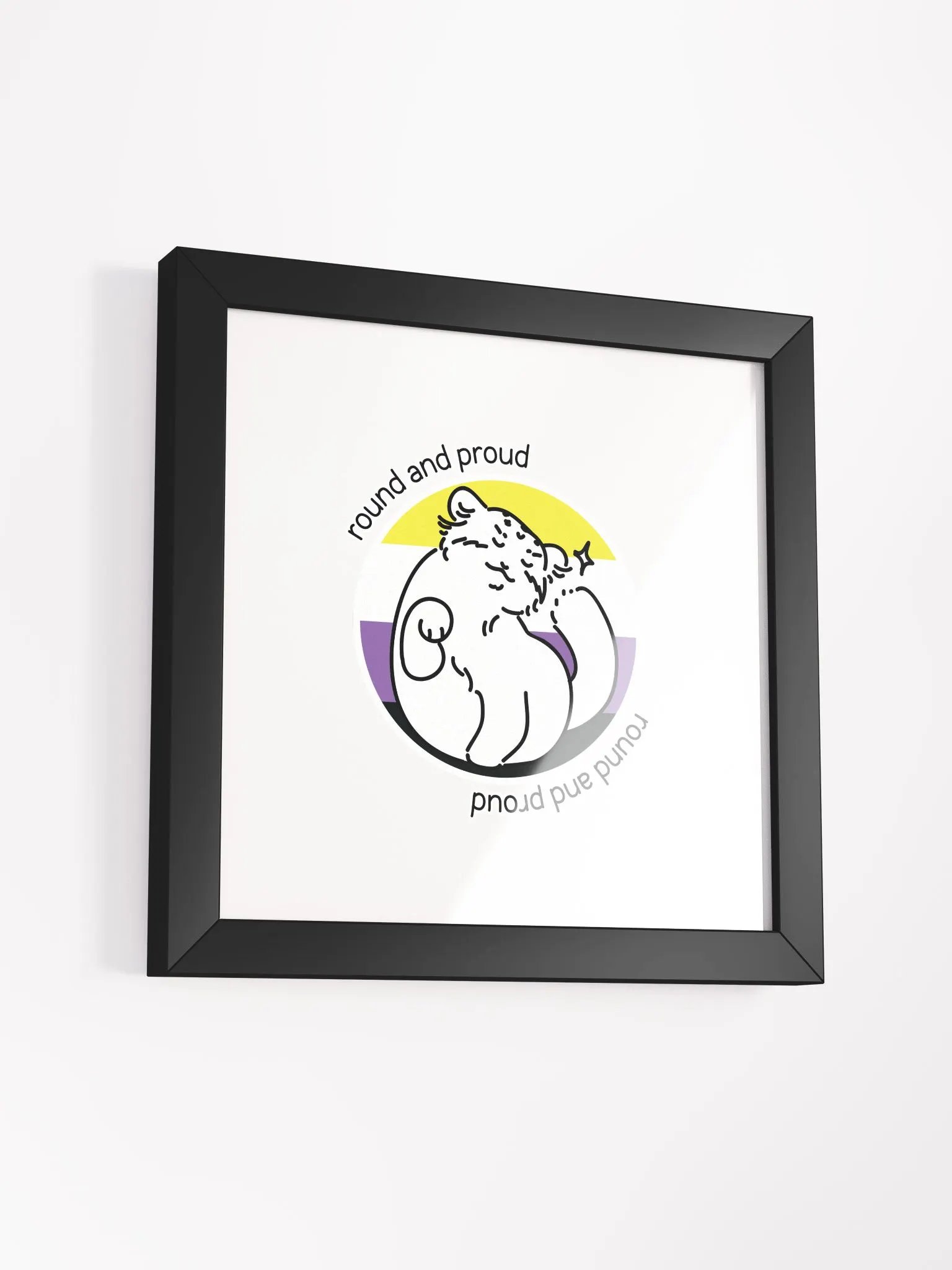 Round and Proud Manul Nonbinary Version - Framed Print product image (7)