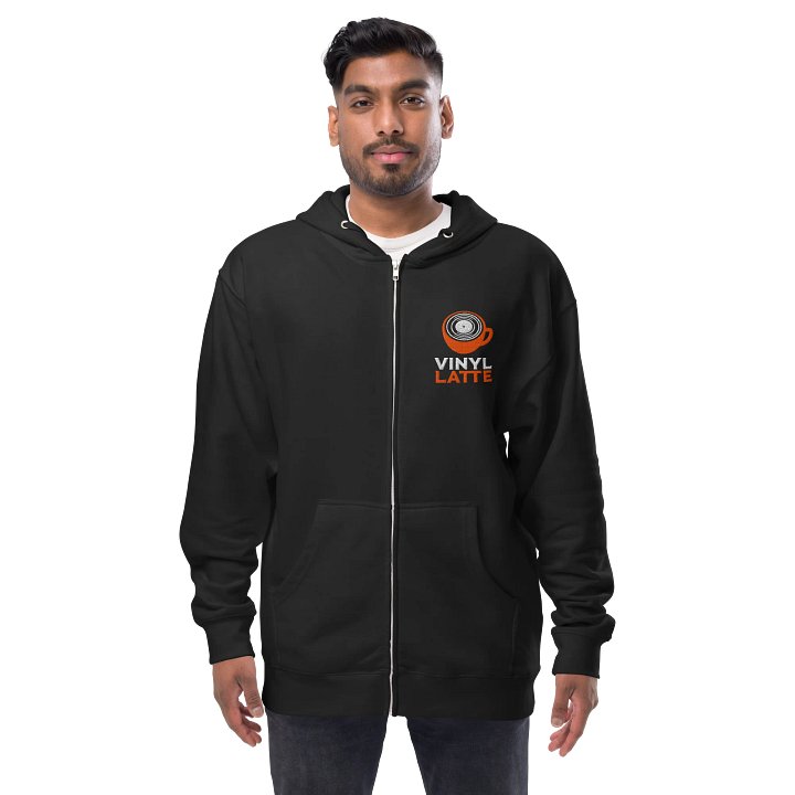 Vinyl Latte Embroidered Zip Up Hoodie product image (2)