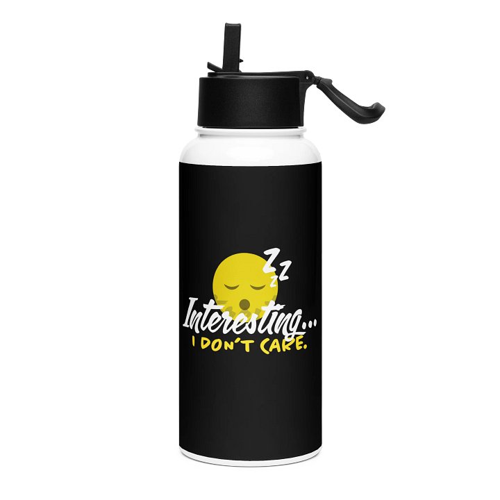 "I Don't Care" Stainless Steel Water Bottle (Black) product image (1)