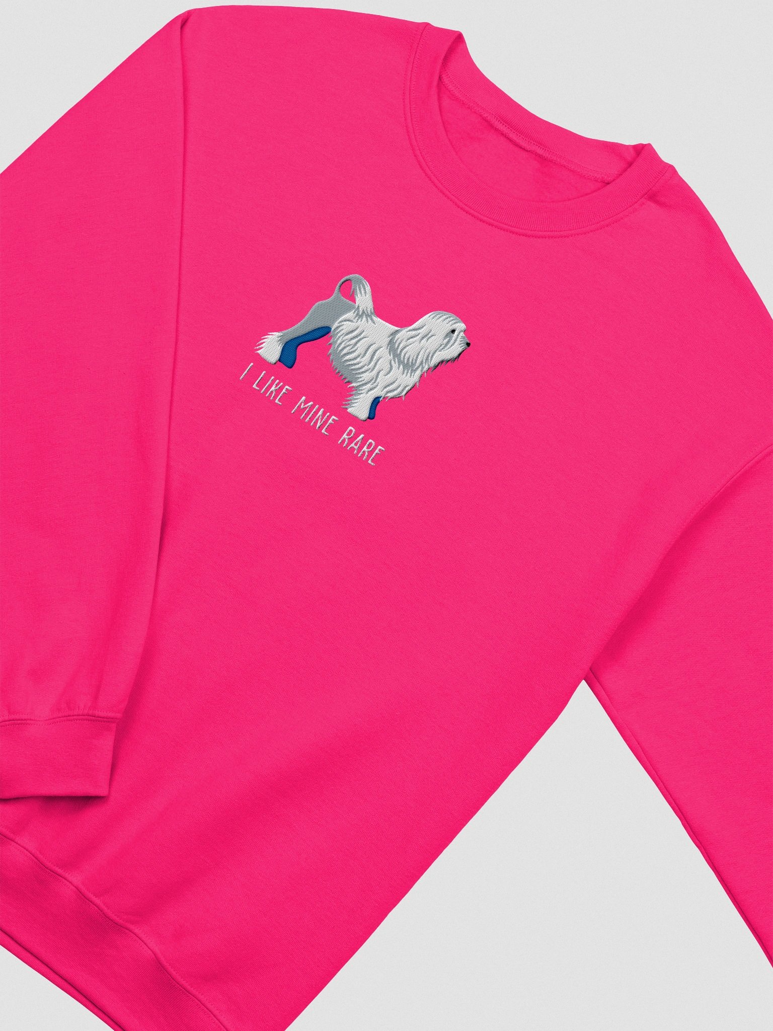 I Like Mine Rare Sweatshirt (Embroidered) of a Löwchen(White) product image (6)