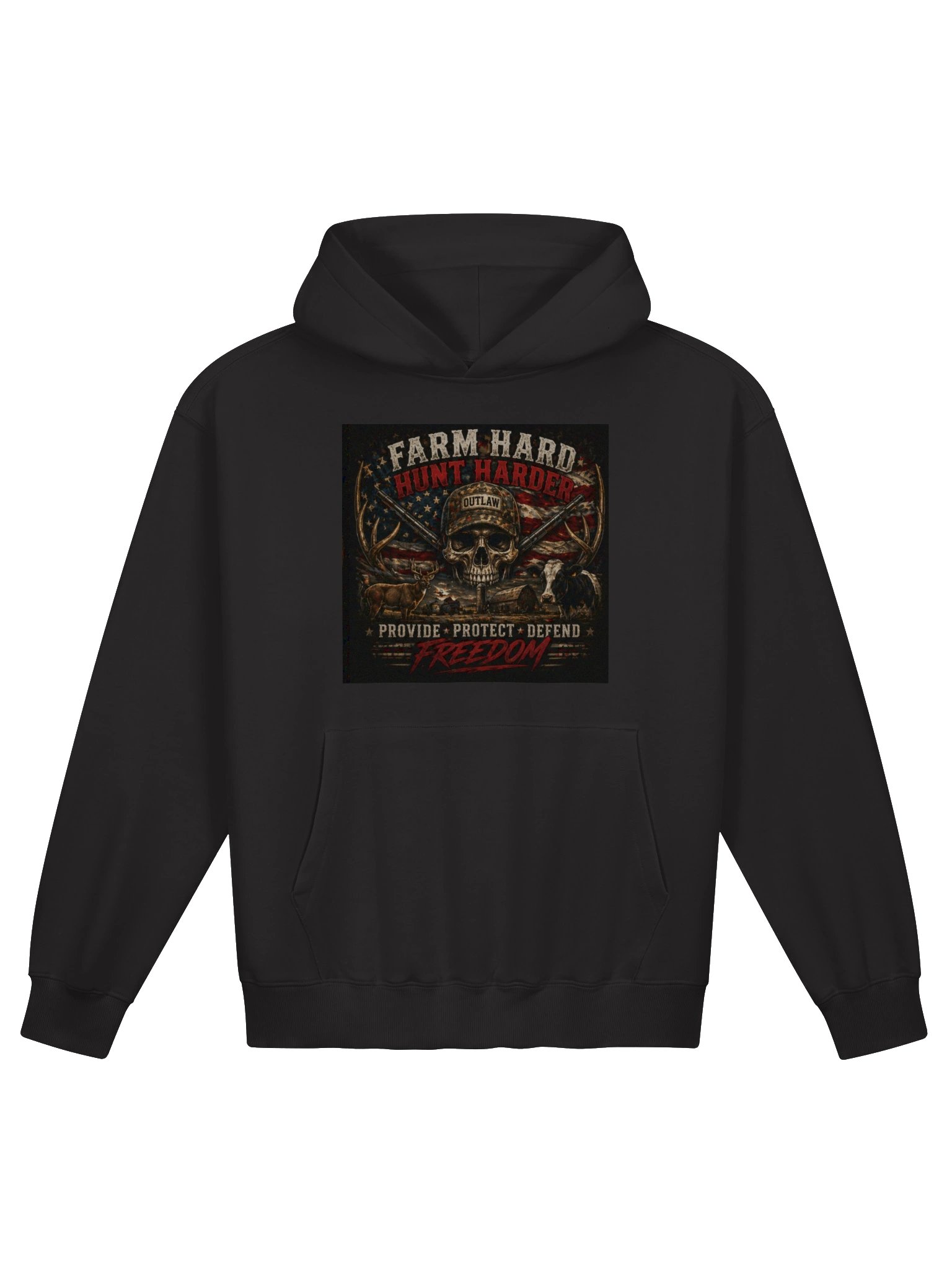 Farm Hard - Hunt Harder AS Colour French Terry Hoodie product image (1)