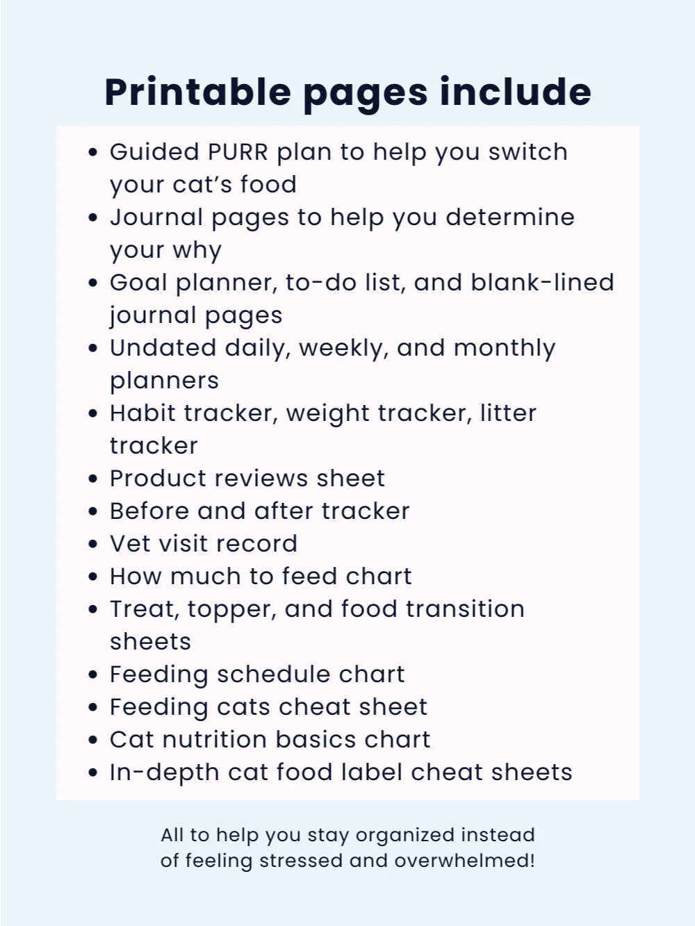 Food transition pdf printables - switch your cat from kibble to wet food ebook product image (5)
