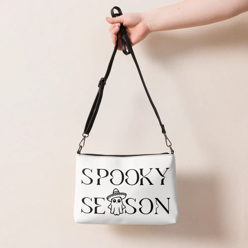 Spooky Season Sombrero Ghost Monochrome Flip-Sided Faux Leather Crossbody Bag product image (7)