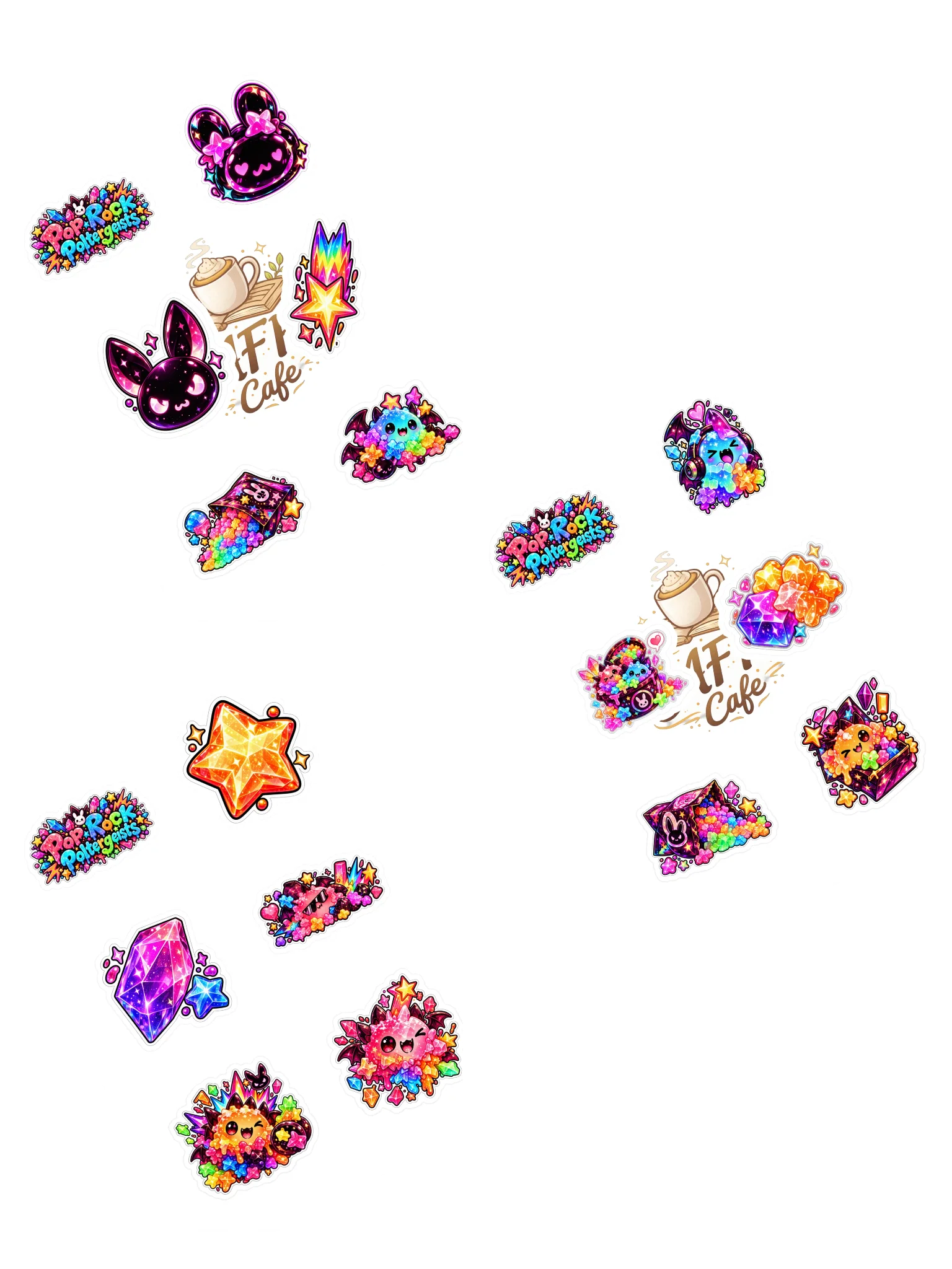 The AFK Cafe™ Pop Rock Poltergeists | Complete 18-Piece Sticker Bundle product image (1)
