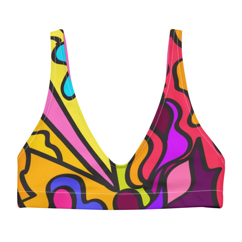 Vibrant Curves Recycled Bikini Top - Wave at Sunset product image (1)