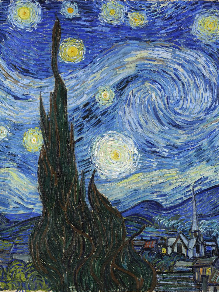 The Starry Night - Van Gogh - 663Mb HD - 44.567 pixels - digital download product image (1)