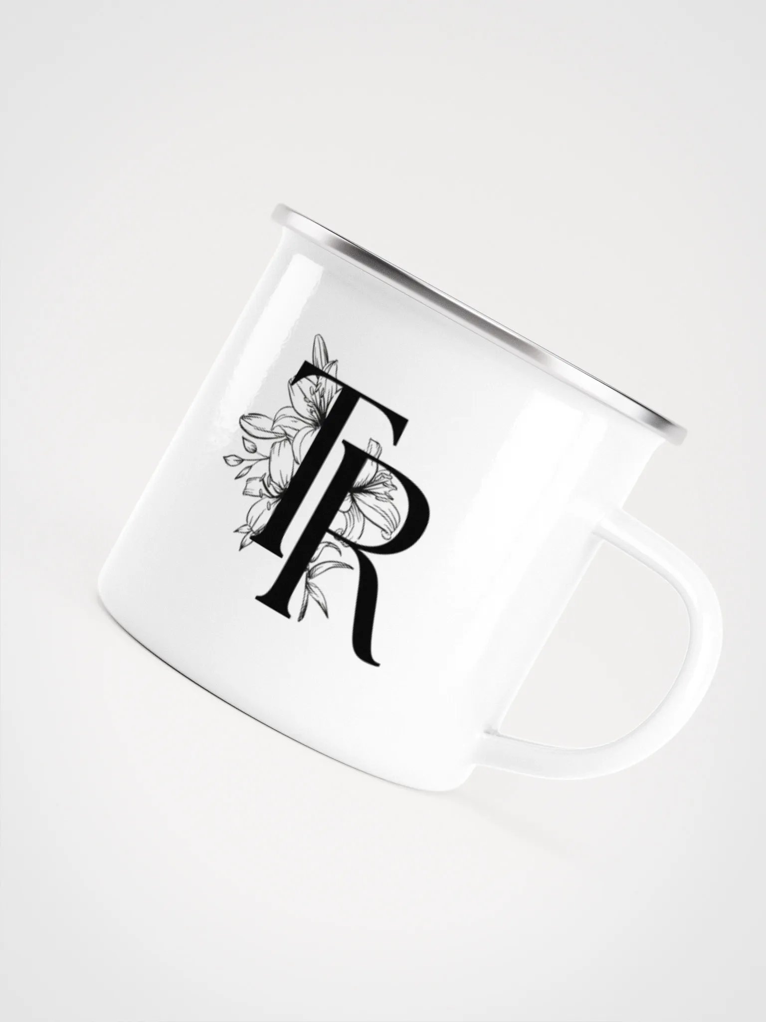 Personalized Enamel Cup – TR Floral product image (5)