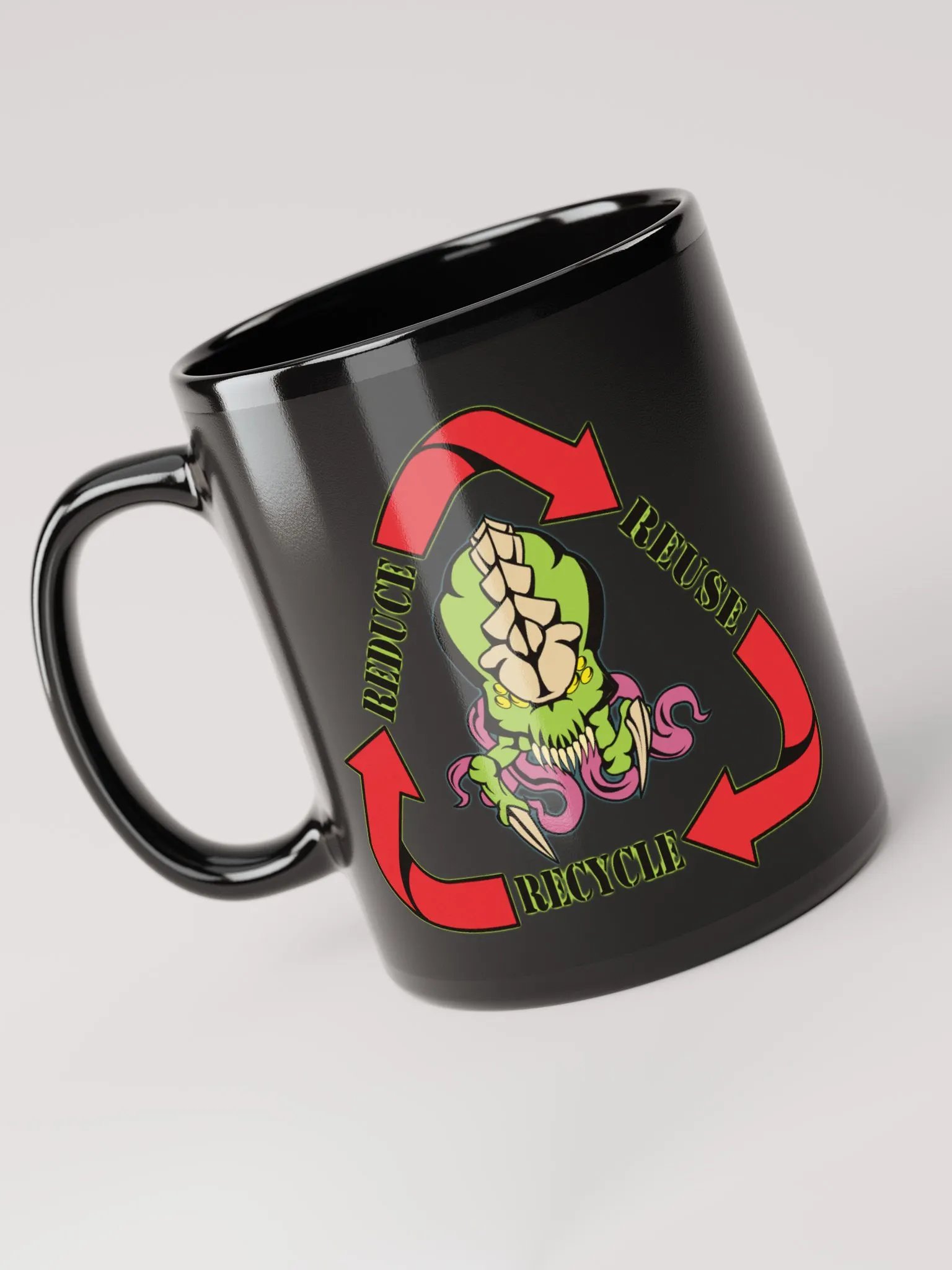Biomass Reduce Reuse Recycle Mug (Black) [R] product image (1)