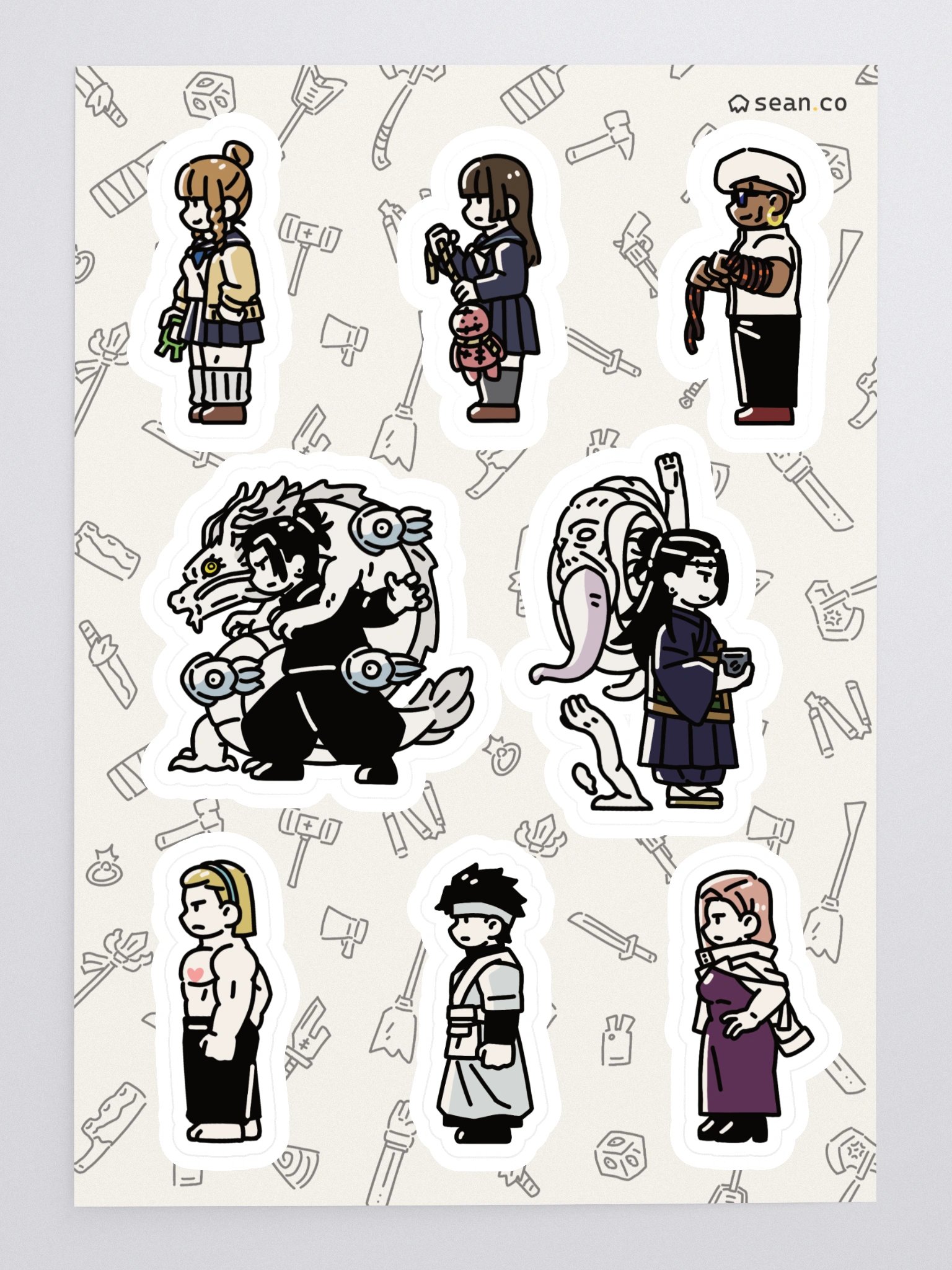 Geto's Group Jujutsu Kaisen Sticker Sheet | Suguru Mimiko Nanako Larue Toshihisa Manami Miguel product image (1)