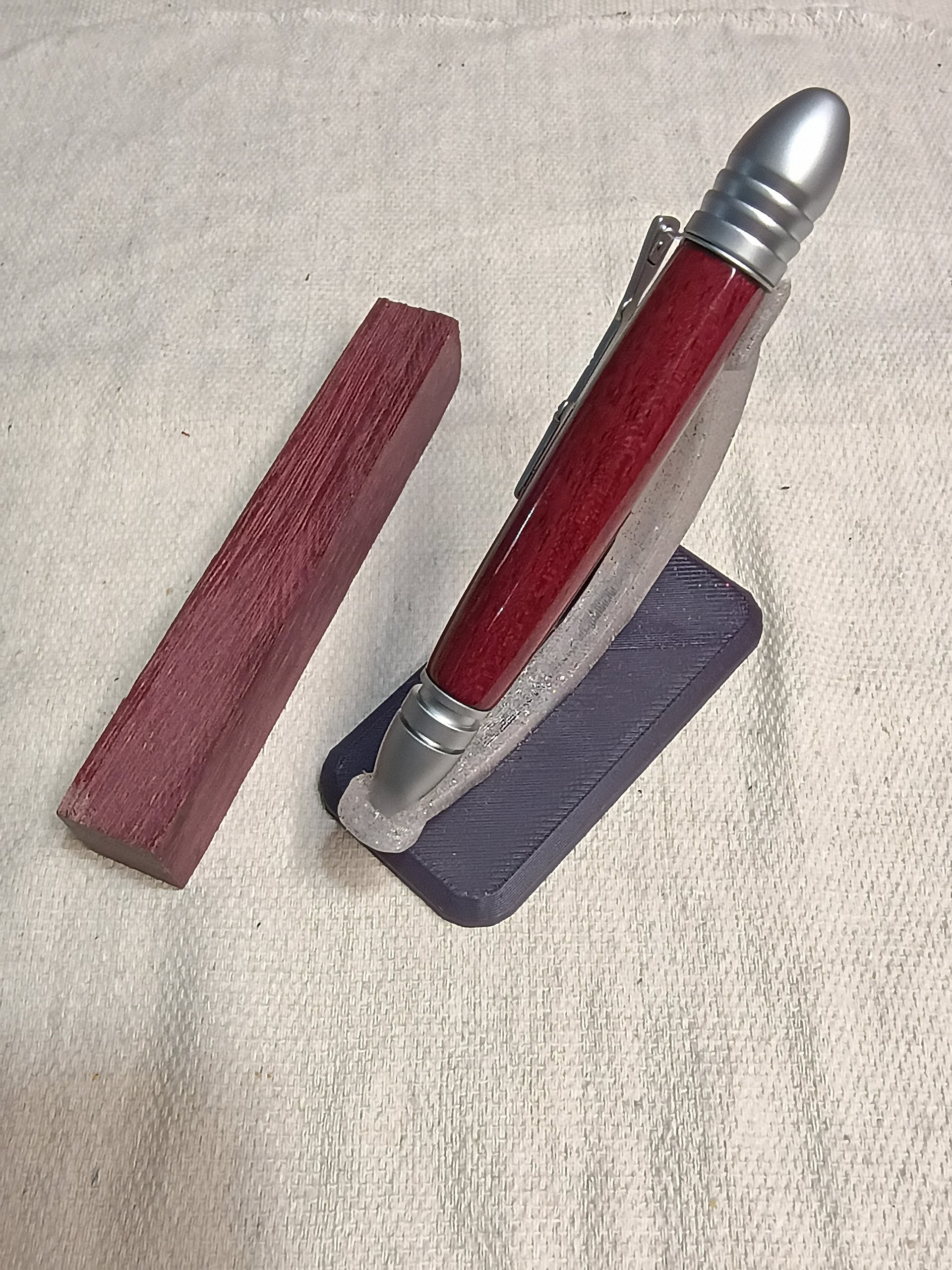 Civil War Twist Pen – Purple Heart & Satin Chrome Elegance product image (3)