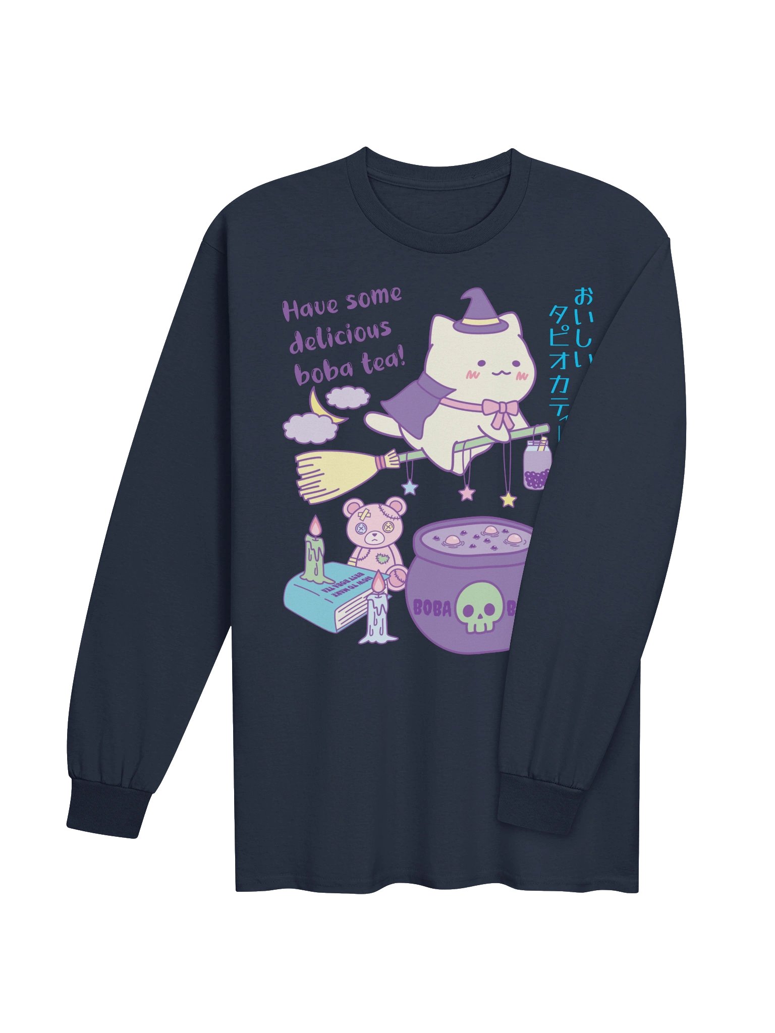 Boba Witch Cat - Unisex Adult Long Sleeve T-shirt product image (3)
