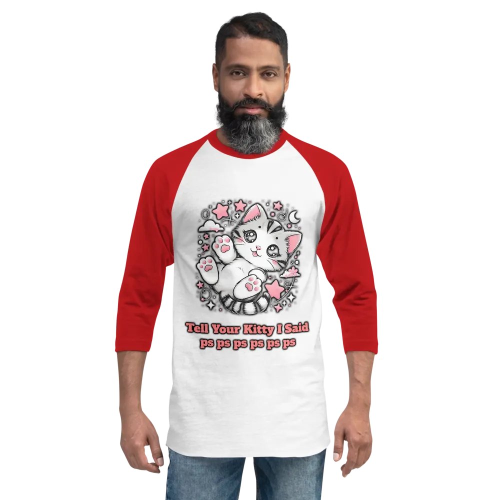 pspsps Kitty Baseball Style Tee - Light Torso Colors product image (84)