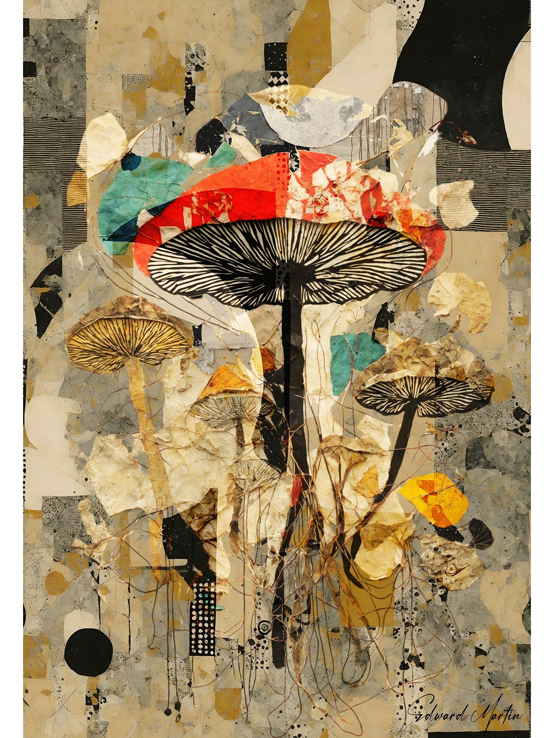 'Woodland Magic' by Edward Martin: Mixed Media Collage Print product image (1)