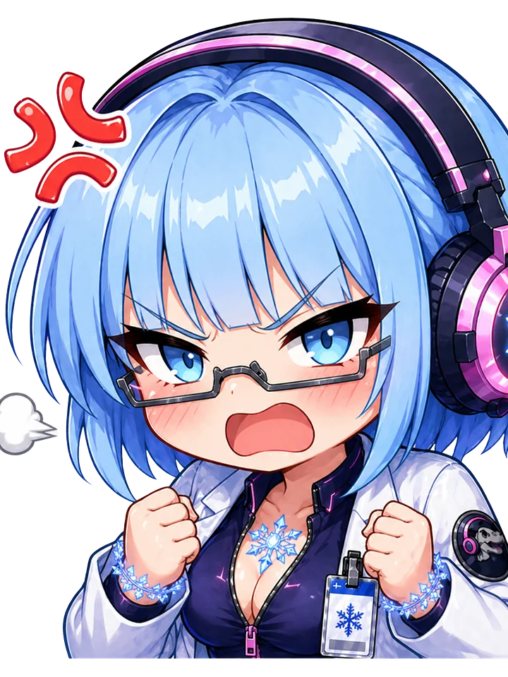 Lady Frost Angry Emote - Die Cut Sticker product image (1)