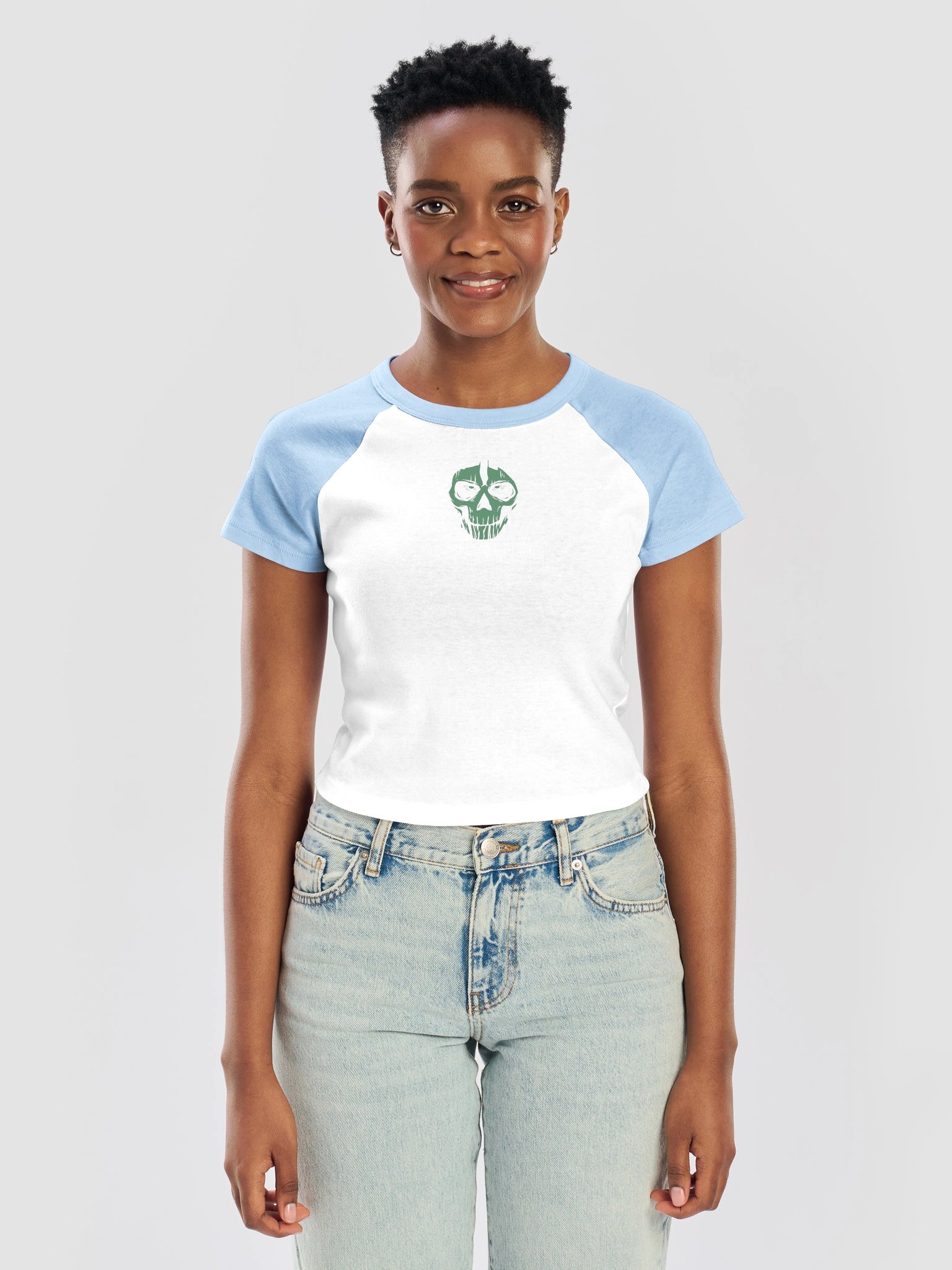 Green Darkness Raglan Baby Tee product image (3)