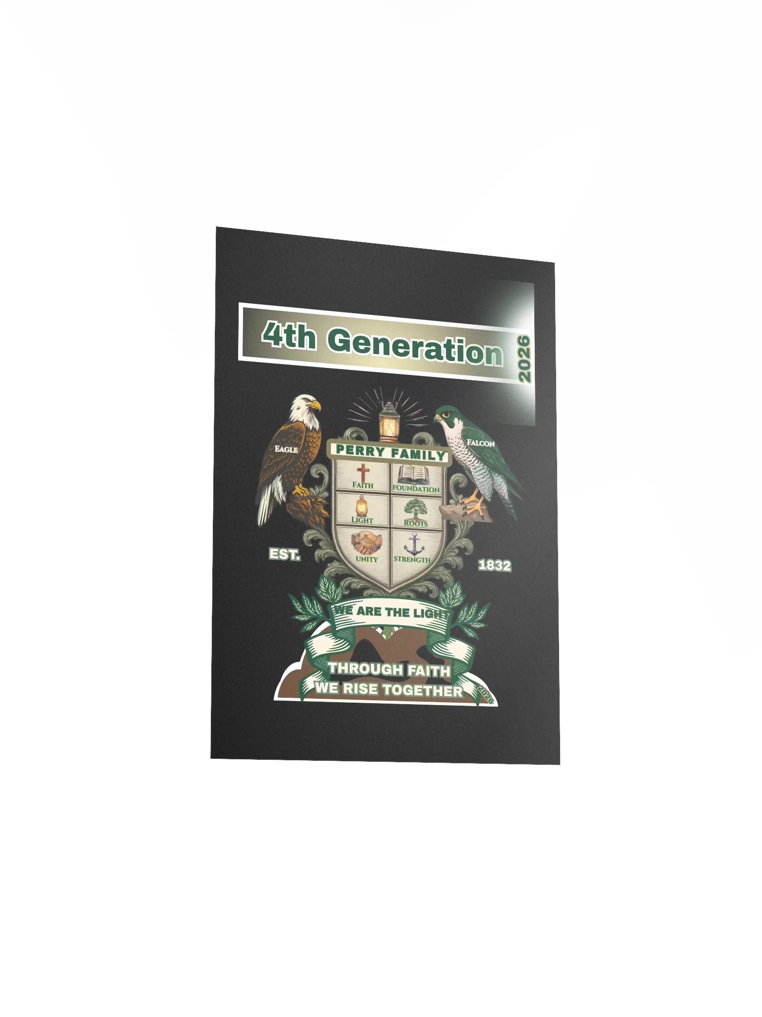 Vibrant Matte Poster Crest 4th Generation Keepsake(frame not included)Print for Perry Family| Special Edition product image (3)