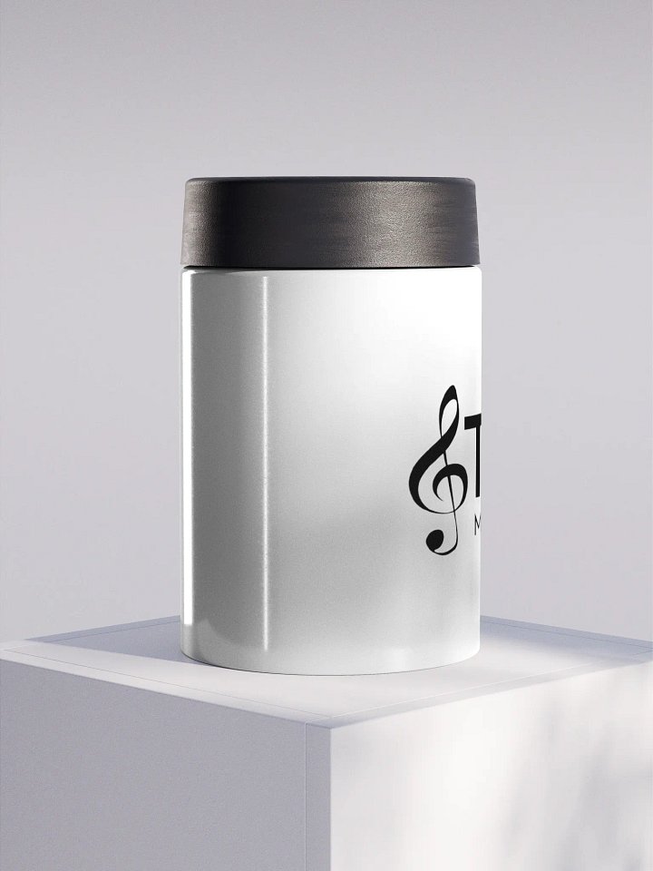 TDS Music Stainless Steel Koozie - White, Dishwasher-Safe, Fits 12 oz Cans product image (1)