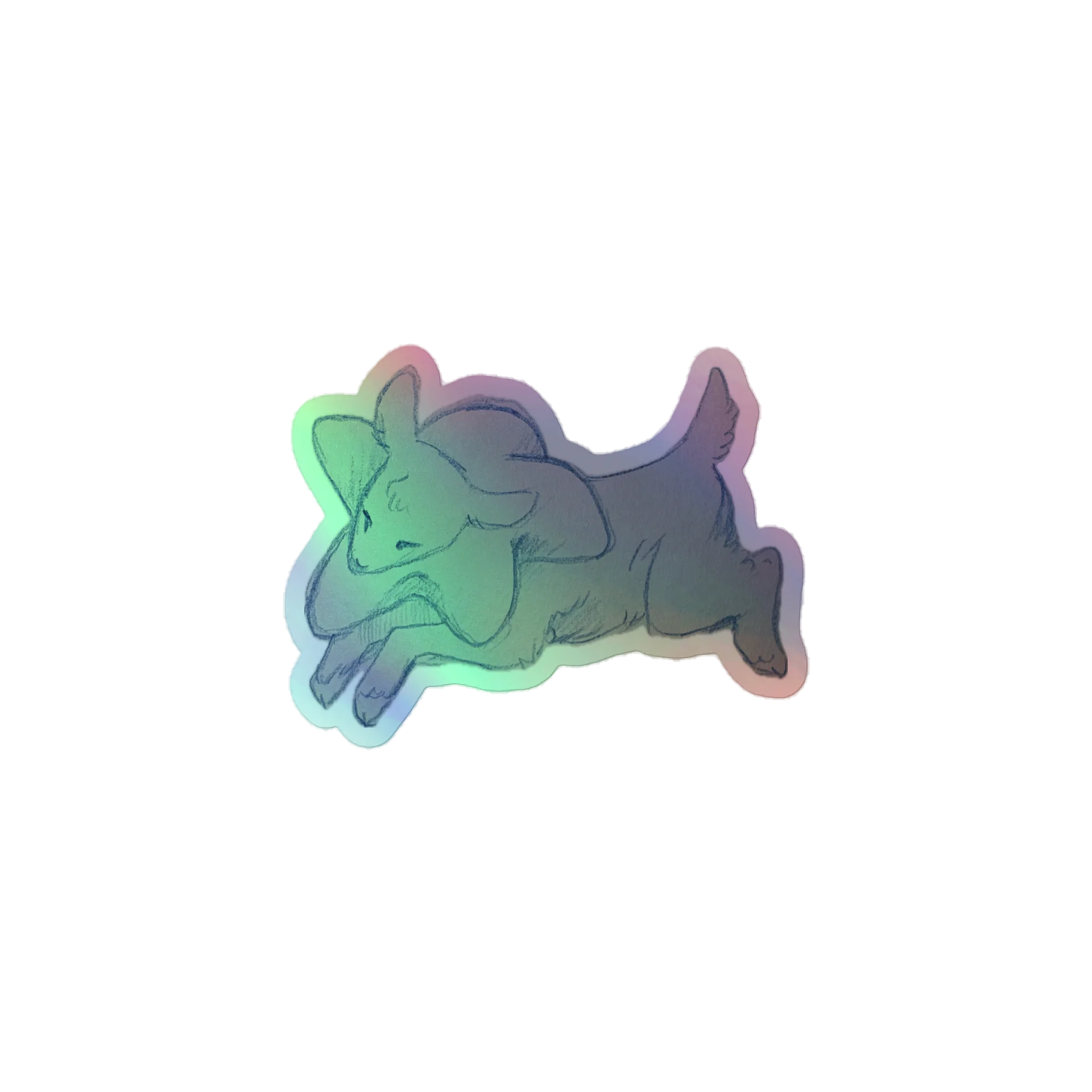 Sleepy Girl Holographic Lamb Sticker product image (1)