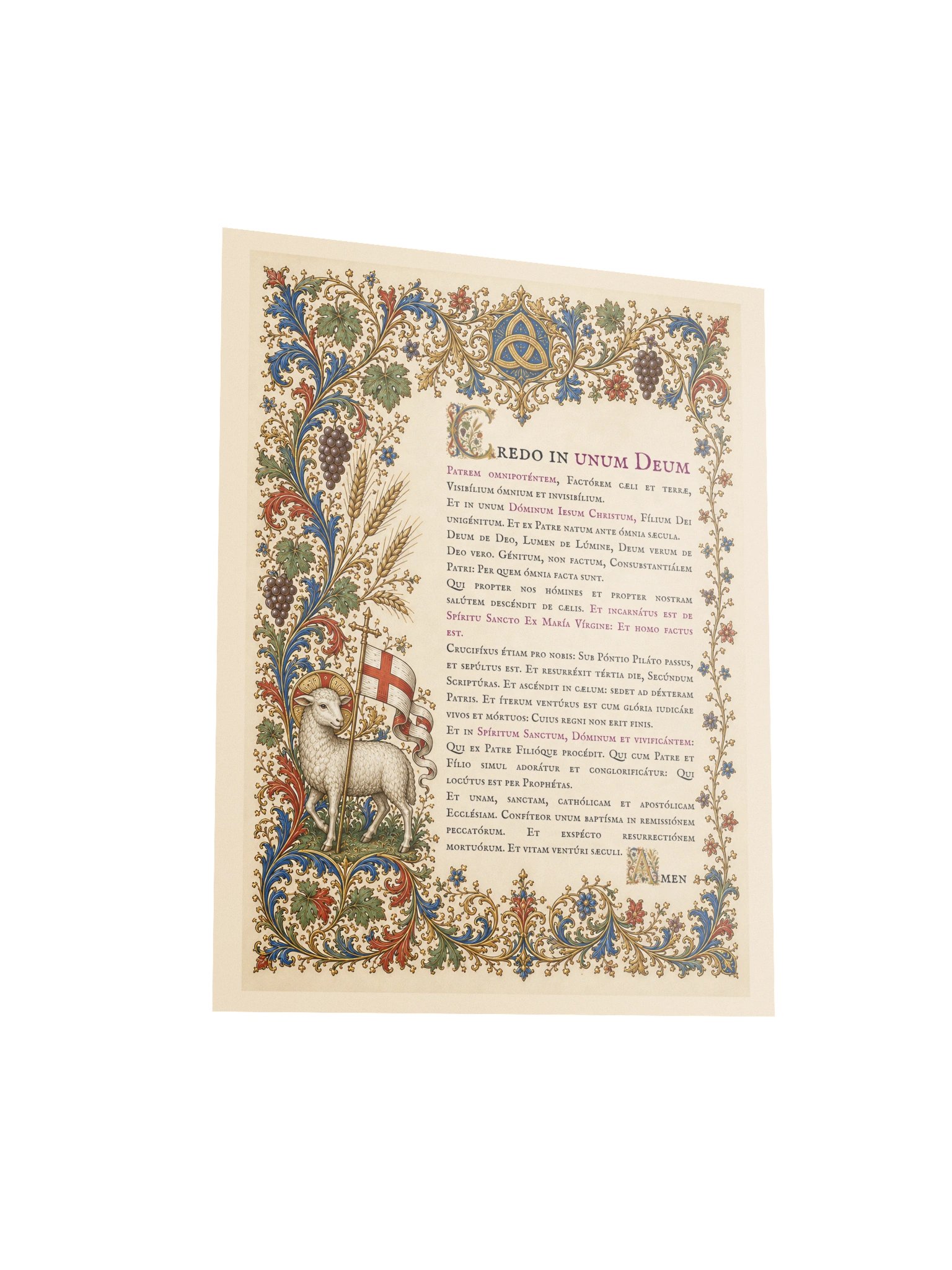 Credo in unum Deum: Illuminated Latin Nicene Creed – Fine Art Poster product image (3)