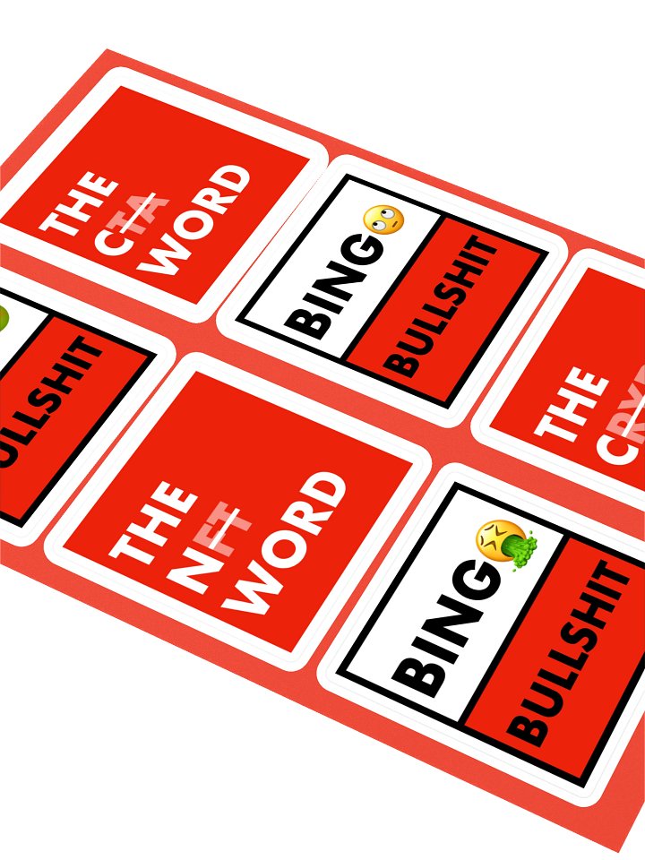 6 stickers BINGO BULLSHIT • planche A5 product image (2)