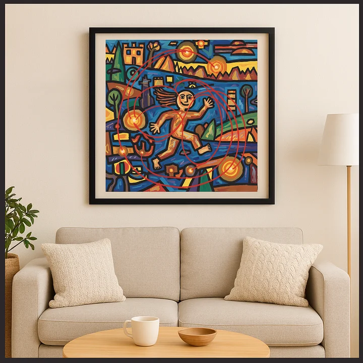 Run the Daily Turmoil – Framed Matte Art Poster product image (2)