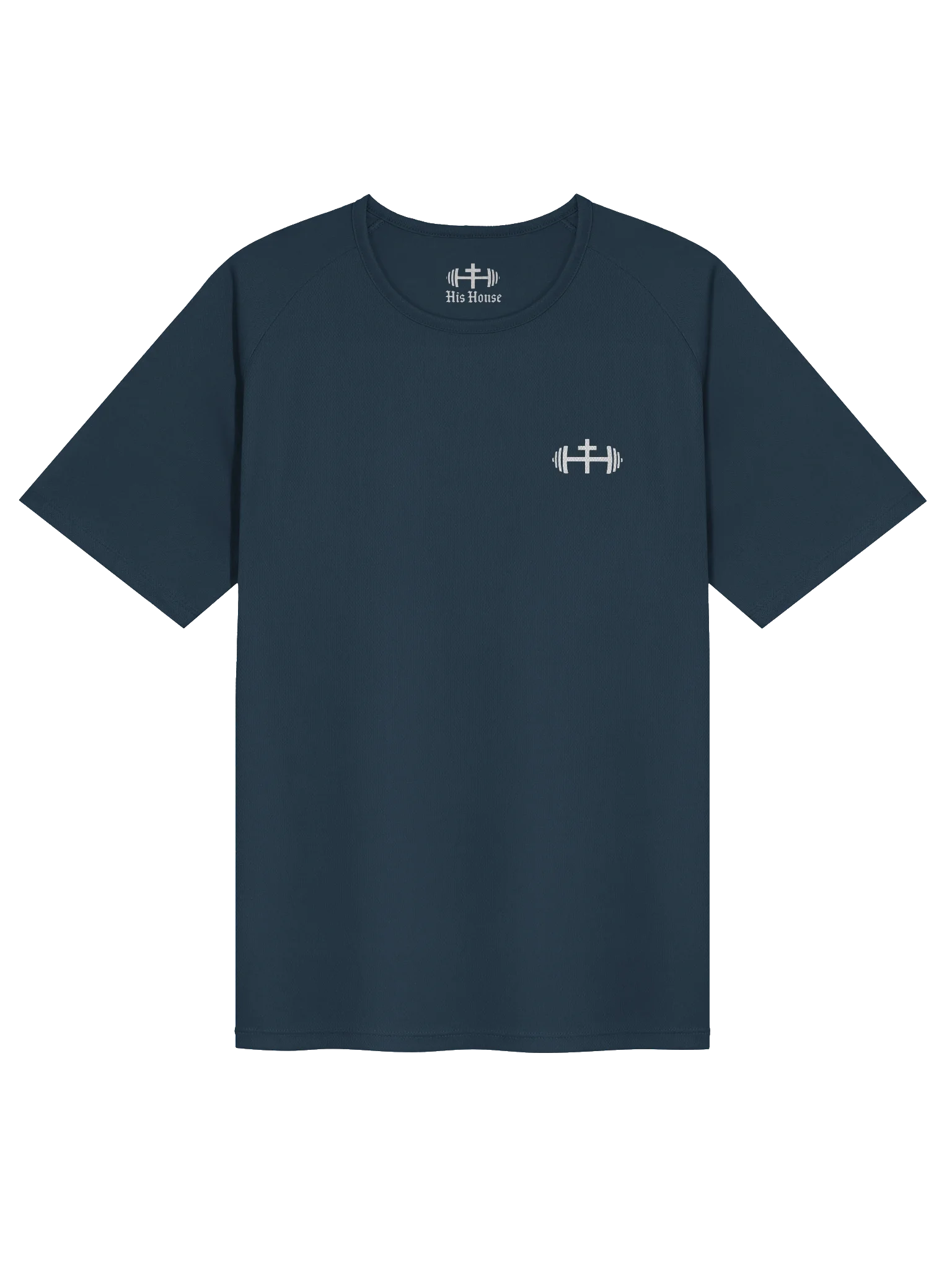 His House Mens Performance Crew Collar T-Shirt -White Logo by His House