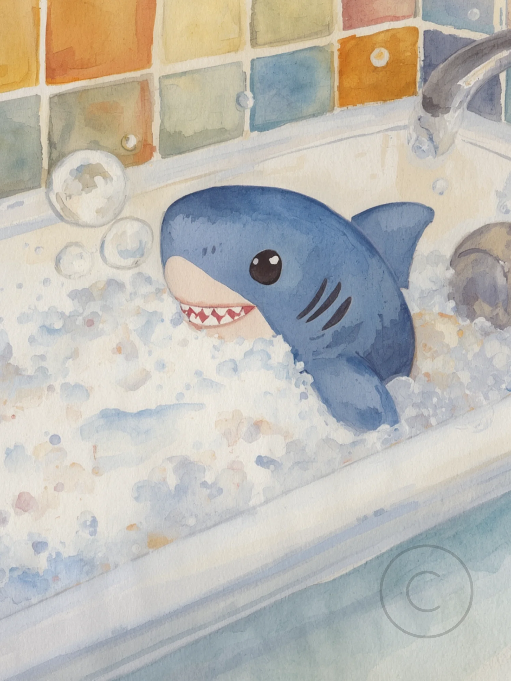 Shark in the Bathtub Poster product image (1)