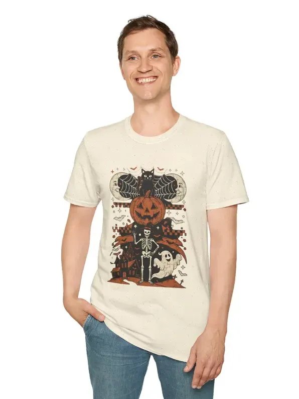 Jack-o'-Lantern Stack Halloween T-Shirt | Pumpkin, Bat, Skeleton, Ghost product image (124)
