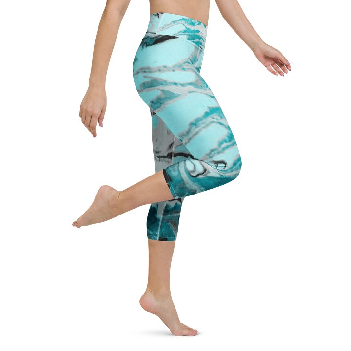Fluid Turquoise Art Leggings product image (1)