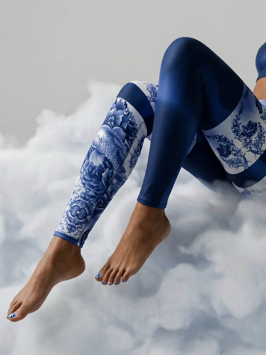 Koi and Mist-Porcelain yoga leggings product image (10)