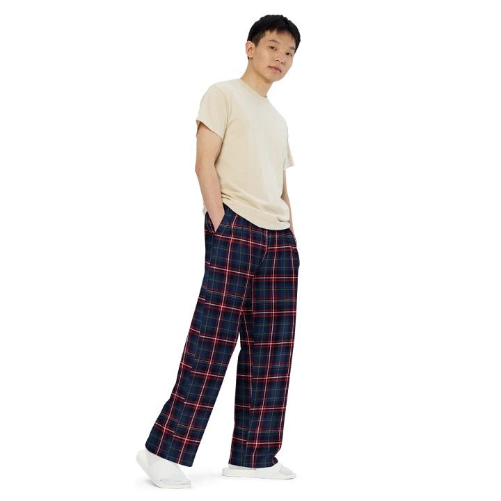 Red/Navy Plaid Unisex Lounge Pants product image (1)