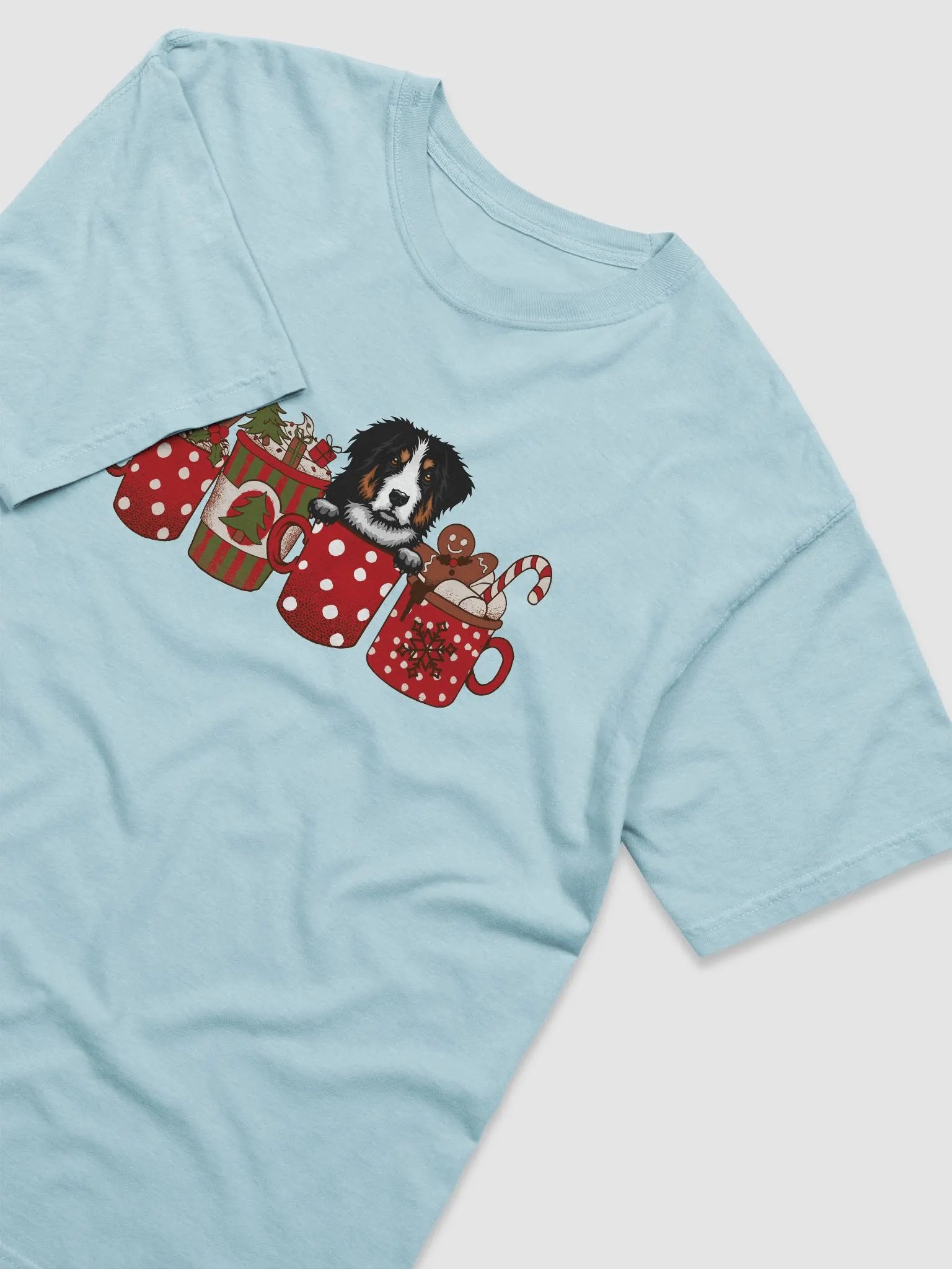 Cute Bernese Mountain Dog in a Christmas Cup T-Shirt | Funny Christmas Berner Pup in a Cup product image (11)