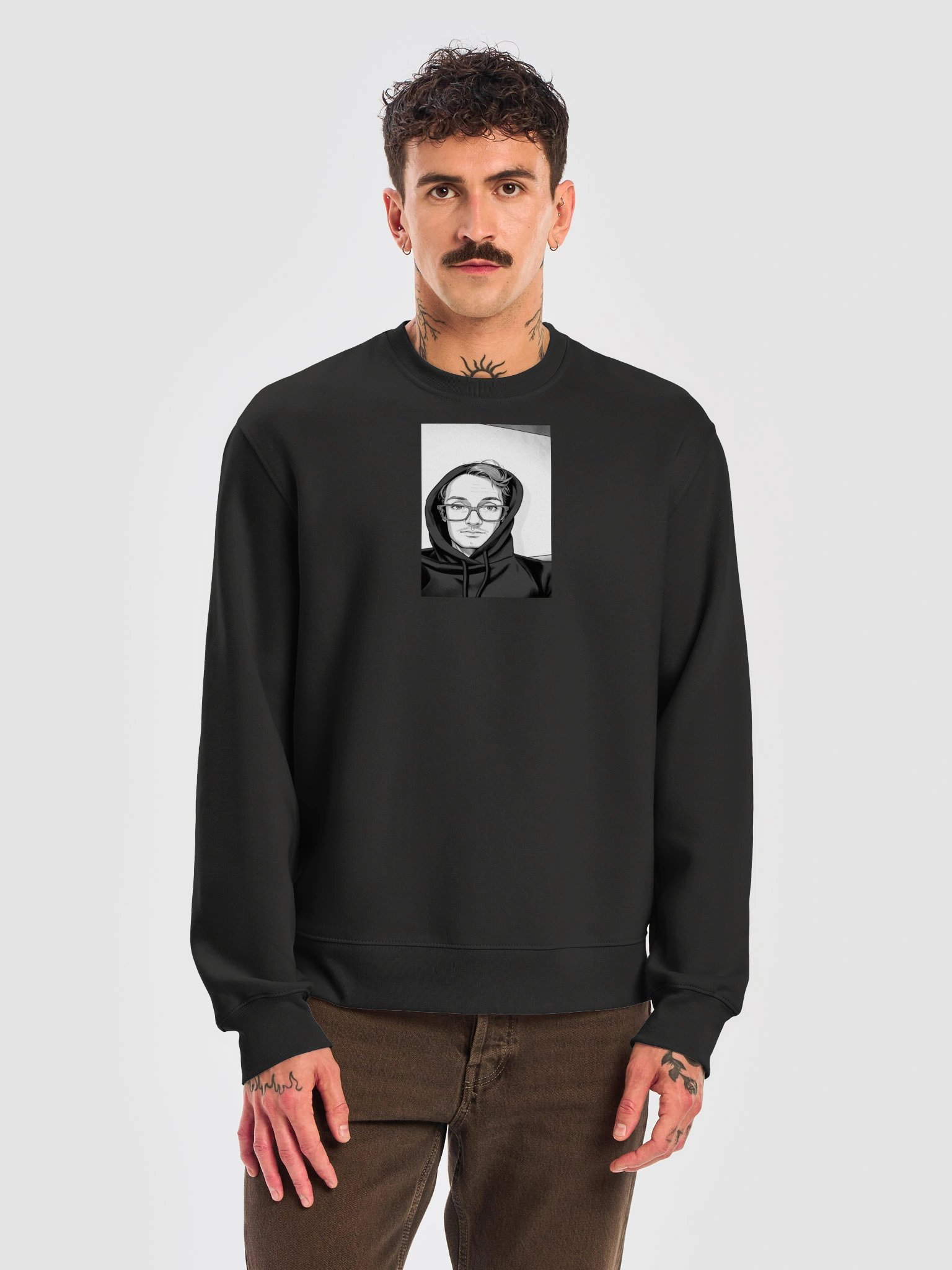 itssCSChris Black and White Cartoon. Oversized SweatShirt product image (32)