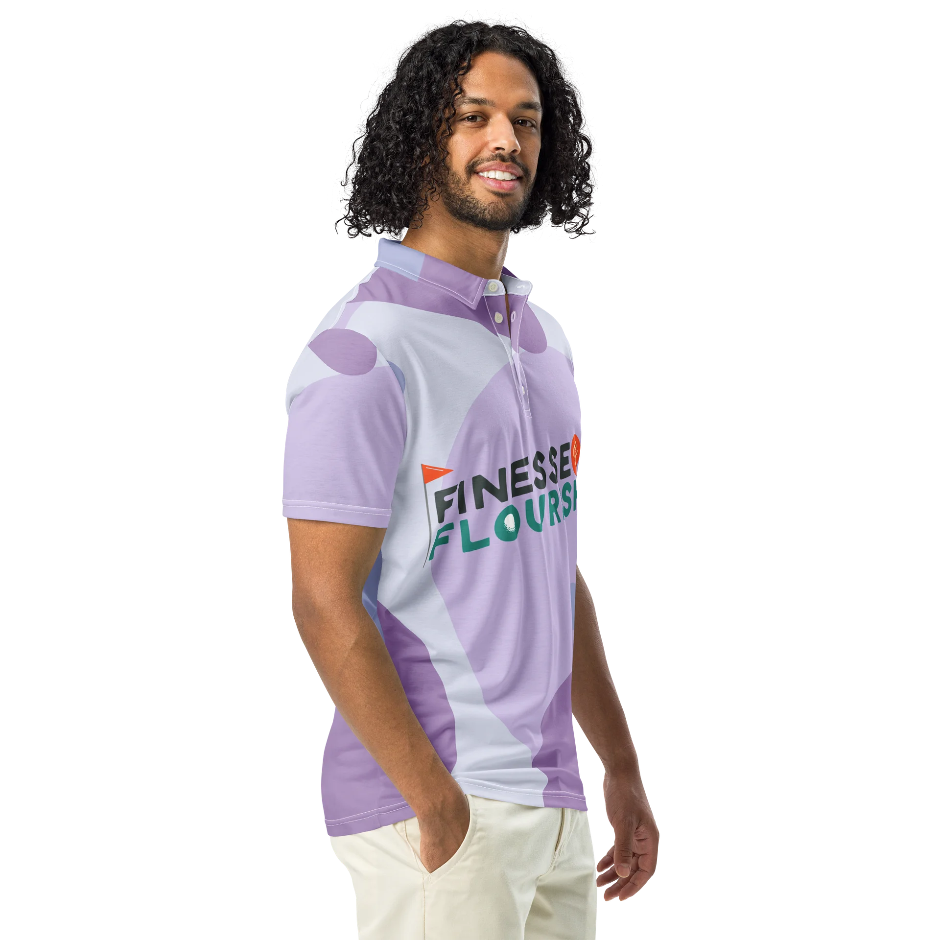 F&F Lava Lamp Slim Fit Polo Shirt (PUR) product image (1)