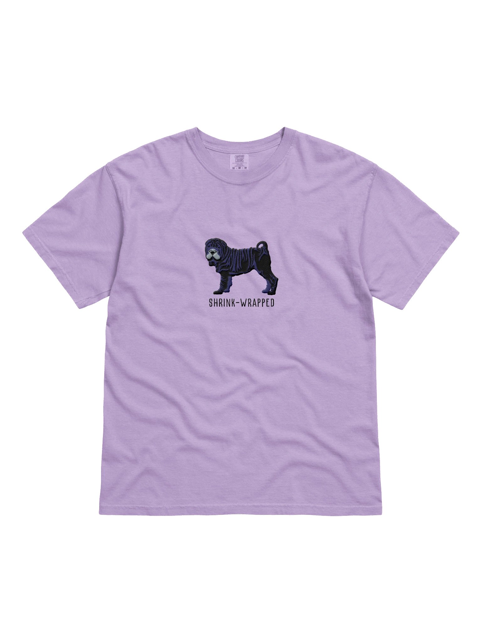 Shrink-Wrapped T-Shirt(Embroidered) of a Chinese Shar-Pei(Black) product image (4)