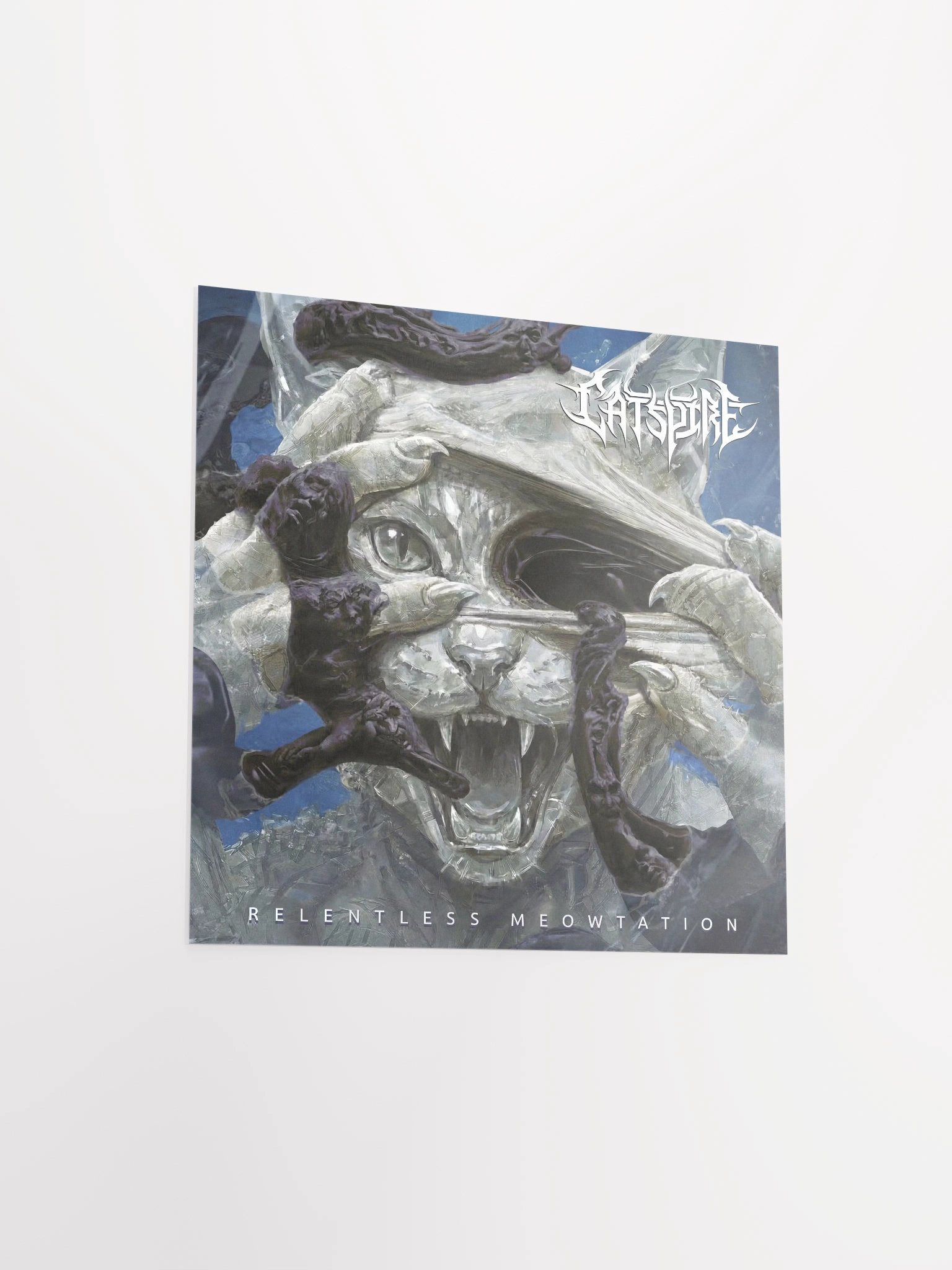 CATSPIRE RELENTLESS MEOWTATION SQUARE POSTER product image (11)