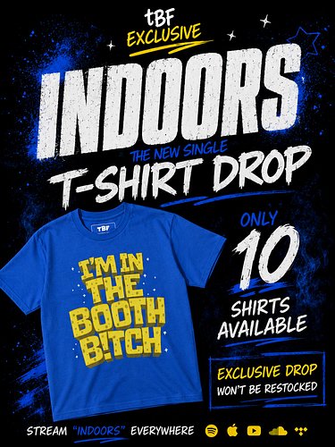 🚪“INDOORS” EXCLUSIVE T-SHIRT DROP 
-
Only 10 shirts available. Link in bio or drop a comment and I’ll send it to you💪🏾
-
That...