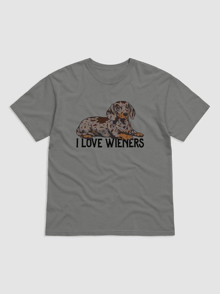I Love Wieners T-Shirt of a Daschshund (Dapple | Funny T-Shirt for Wiener and Doxie Owners product image (1)