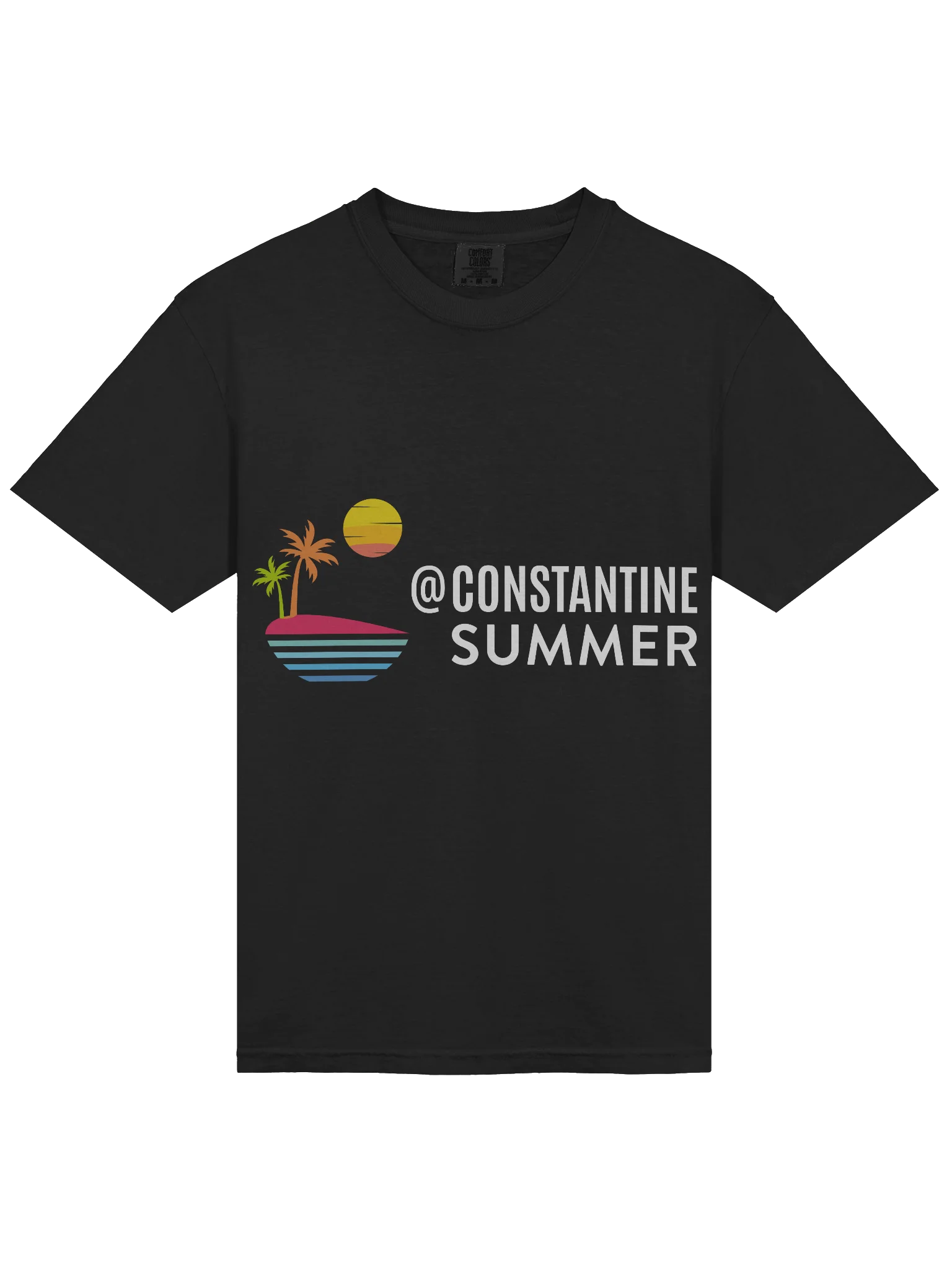 @CONSTANTINESUMMER: TROPICAL SUNSET VIBE T-SHIRT by Comfort Colors (black) product image (3)