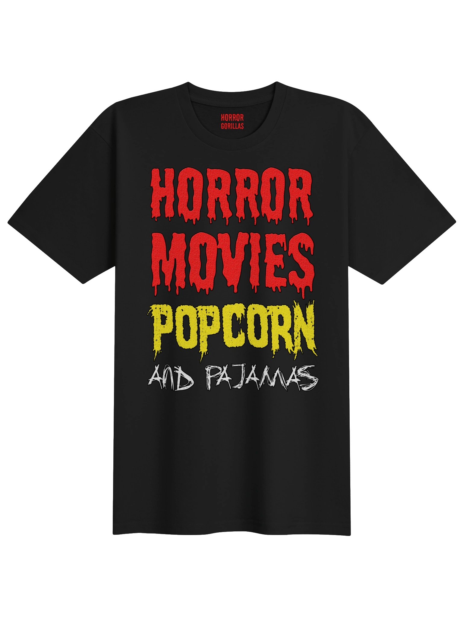 Horror Movies Popcorn And Pajamas T-Shirt product image (1)