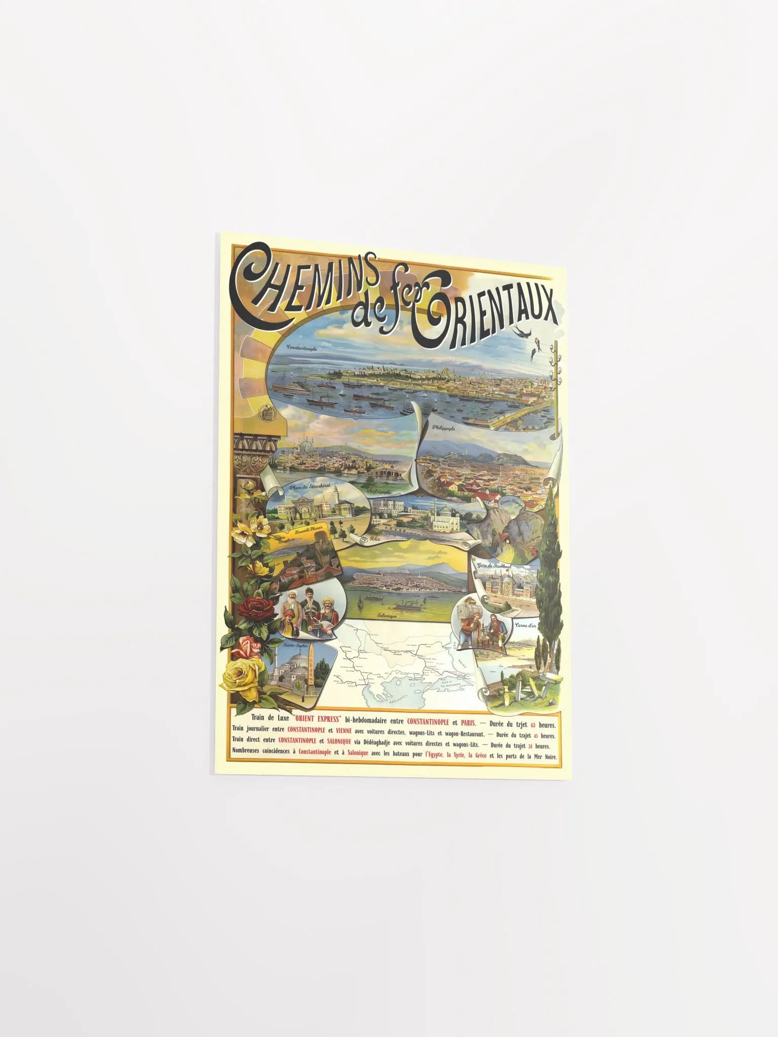 Chemis de fe Orientaux/Orient Express, France, Istanbul, Turkey, 1898 — retro vintage travel poster, retro travel art, retro travel wall art product image (8)