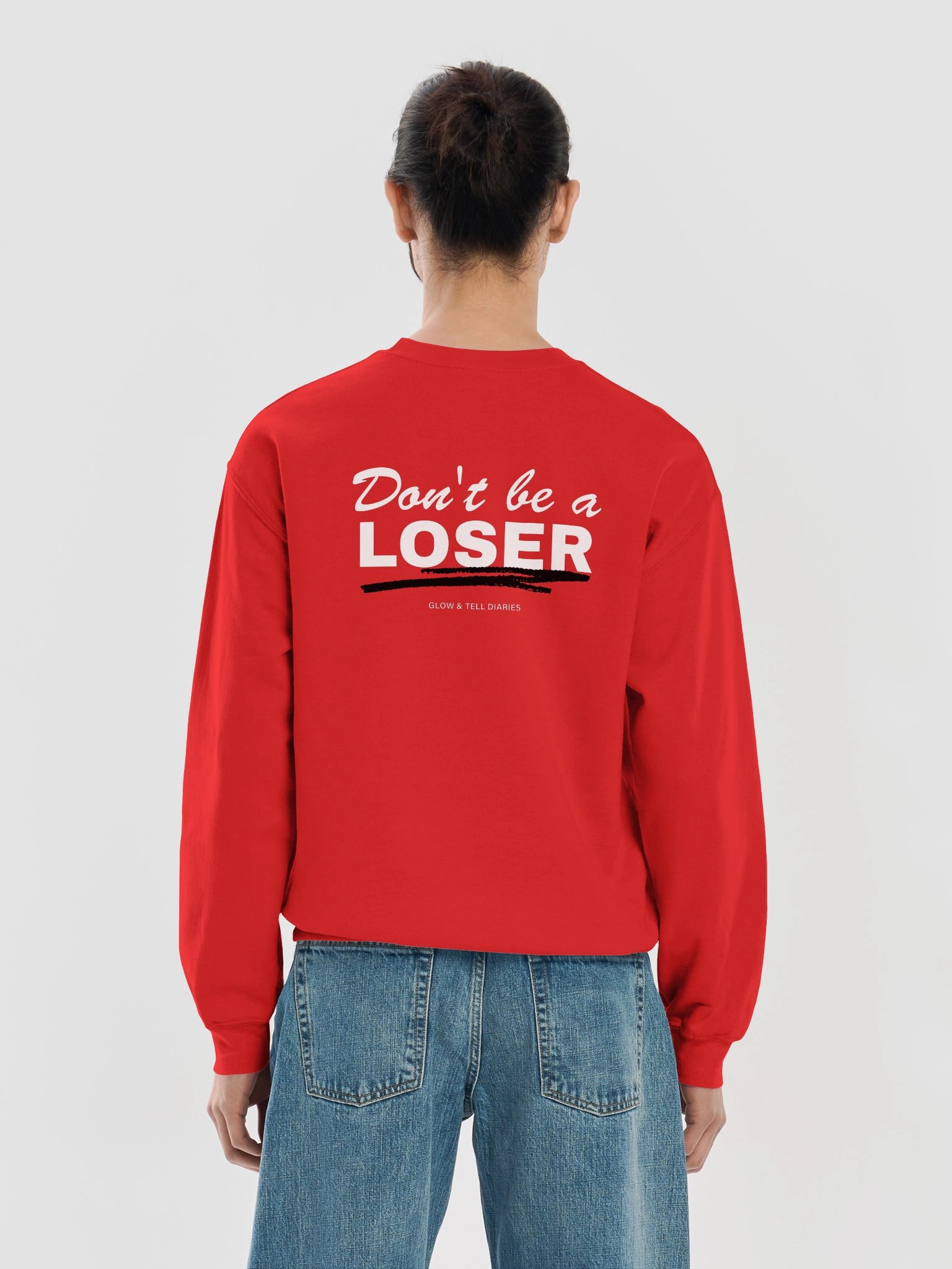 Don't be a LOSER unisex crewneck sweater red/white product image (6)