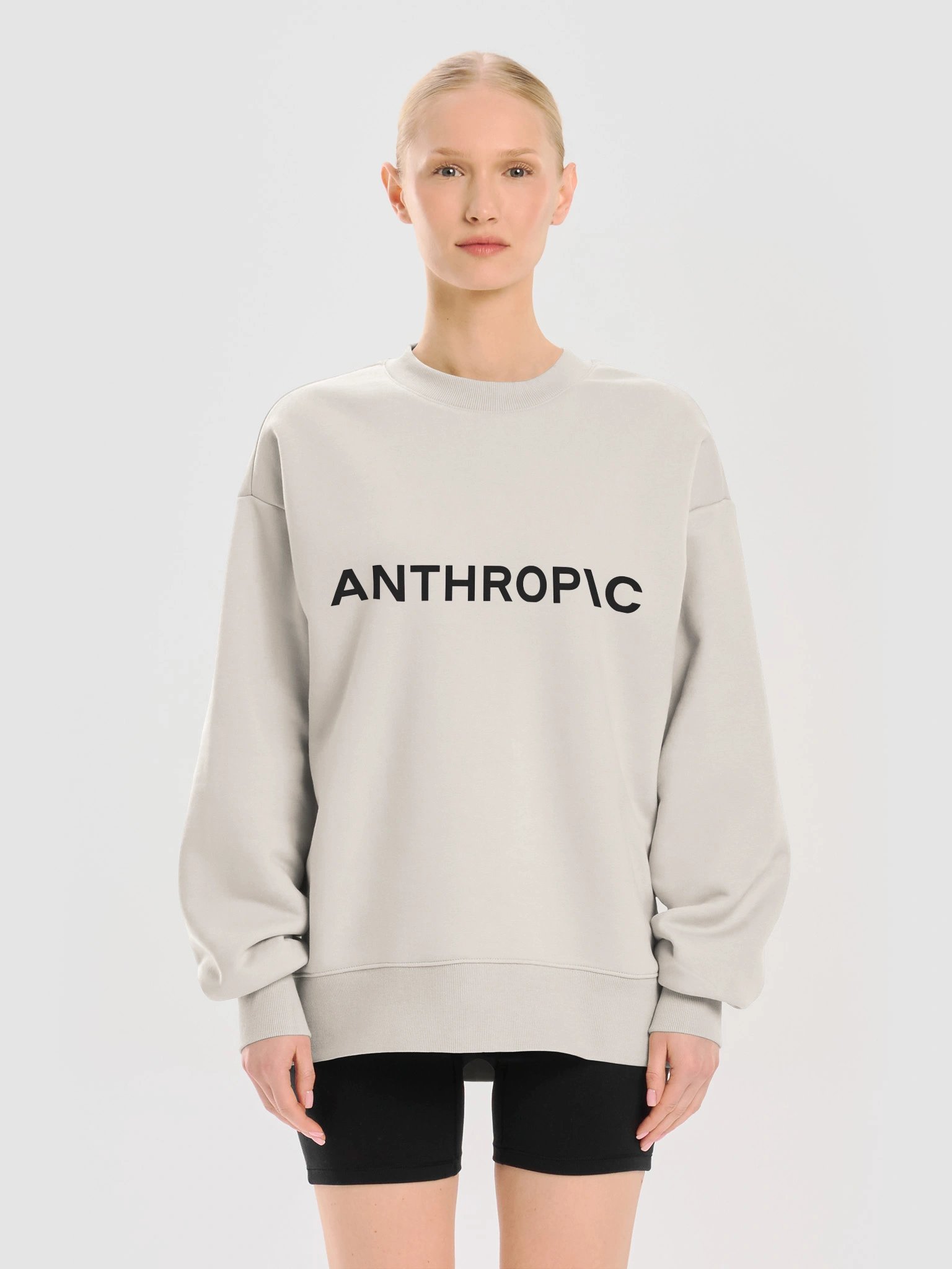 anthropic — heavy crewneck (bone) product image (9)