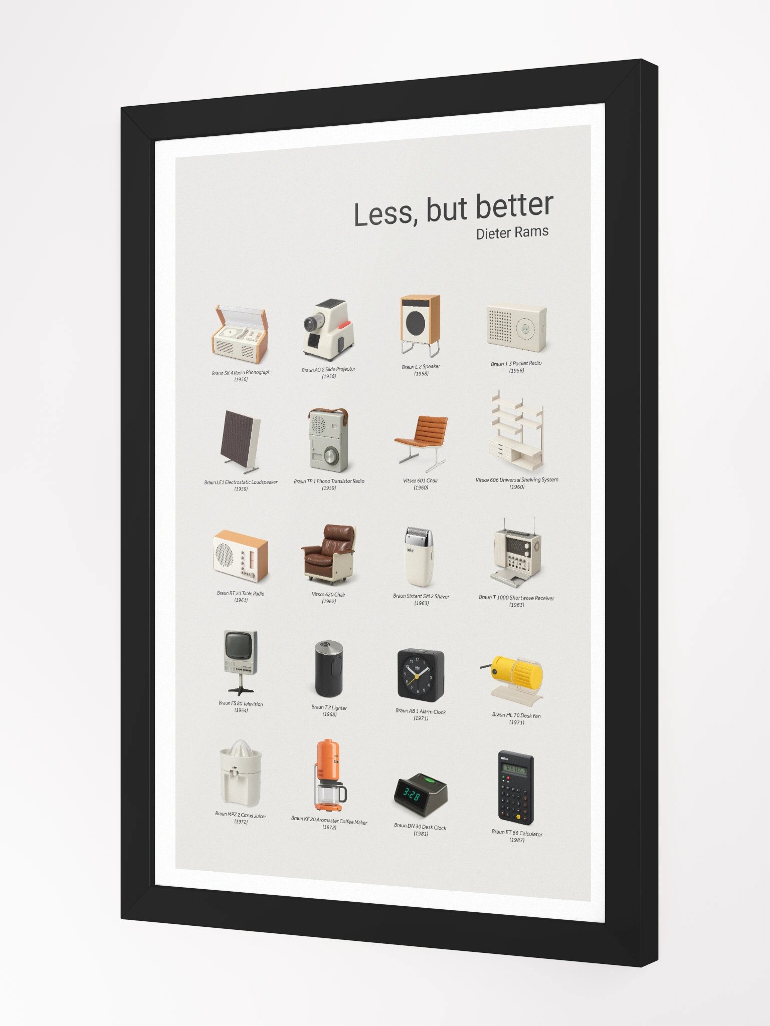 Less, But Better – Dieter Rams Iconic Designs Framed Art Print product image (7)