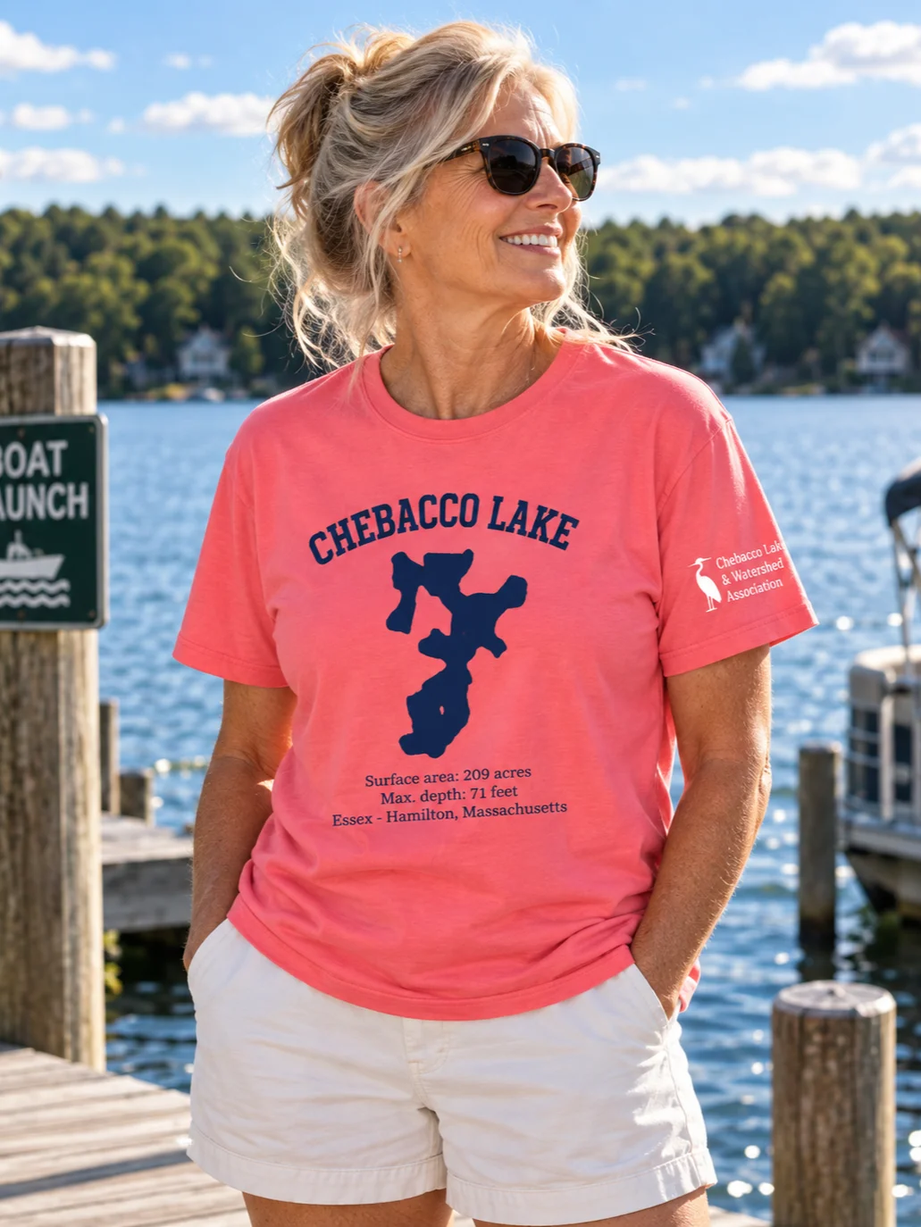 Chebacco Lake by the Numbers Collegiate Tee
