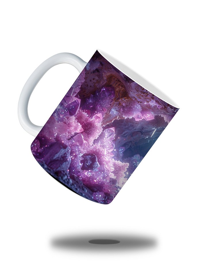 Amethyst Crystal Cave 11oz Coffee Mug – Stunning Gemstone and Geode-Inspired Ceramic Cup – Perfect for Crystal Lovers and Mystical Vibes product image (2)