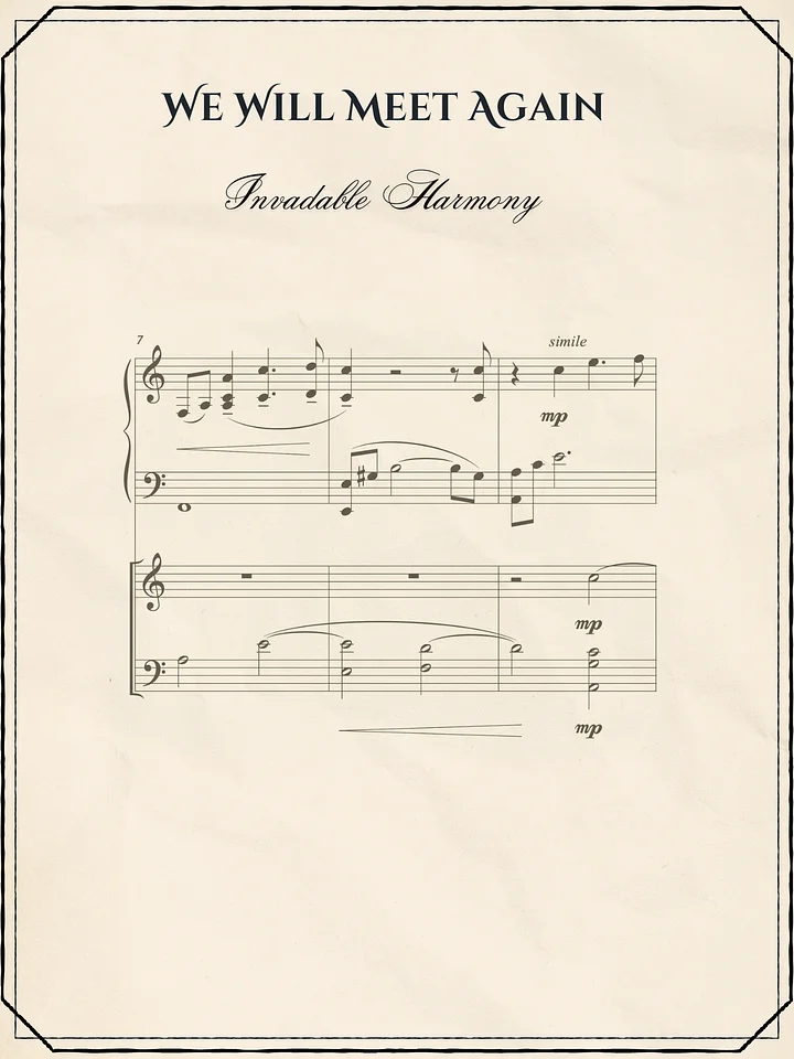 We Will Meet Again - Sheet Music | Invadable Harmony product image (1)