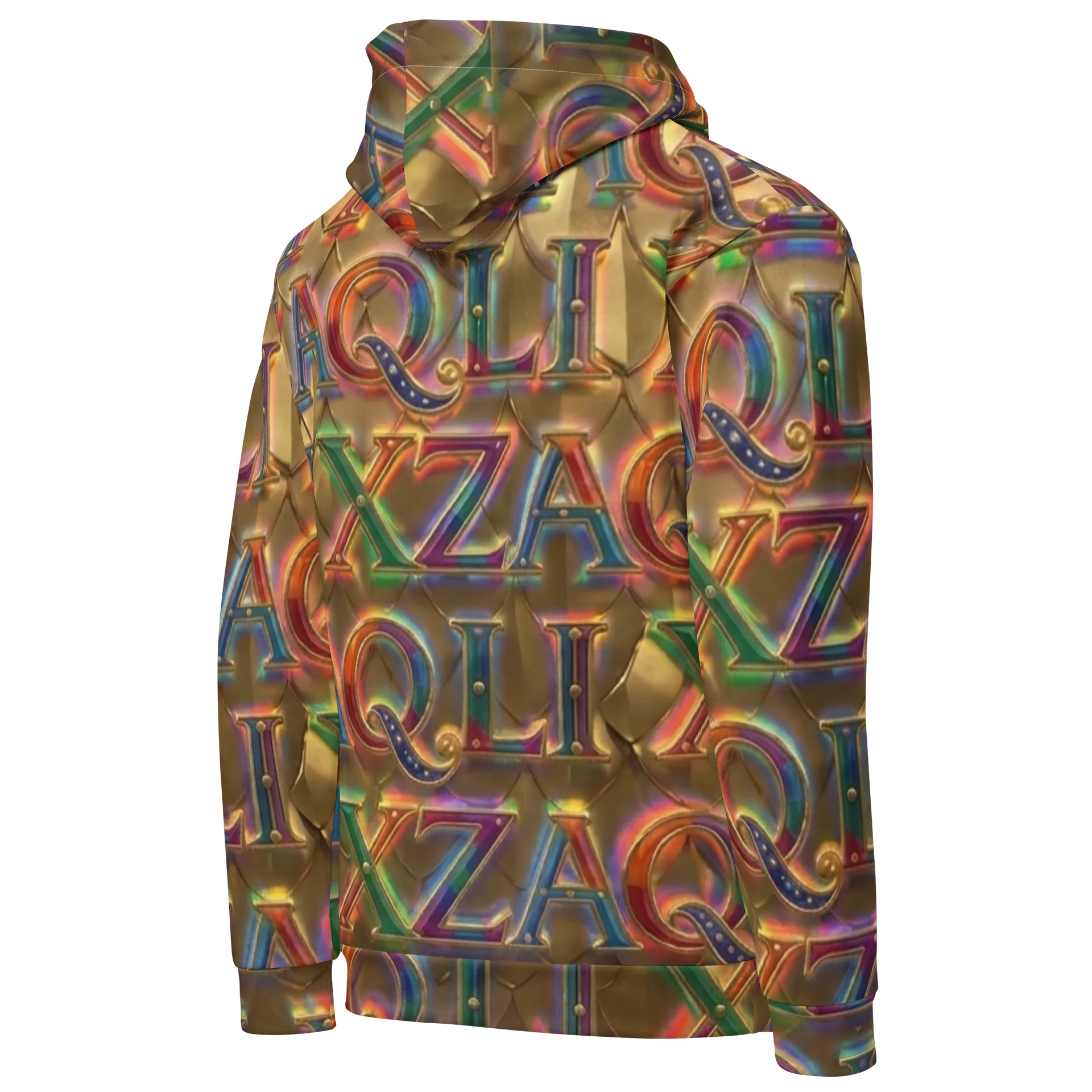 XZAQLI Liquid Gold Monogram Hoodie product image (5)