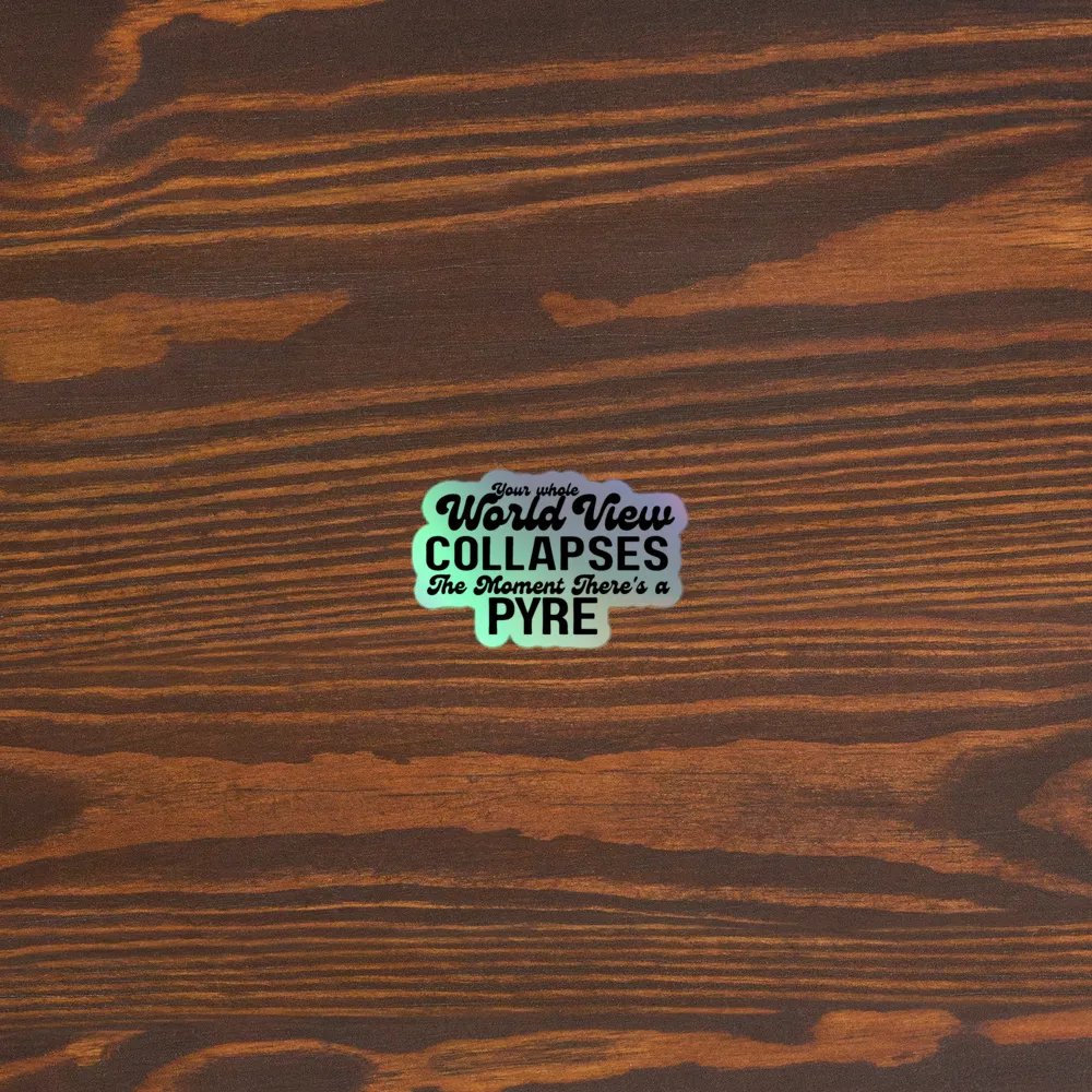 Whole world view set on fire | Kiss-Cut Holographic Sticker Sheet product image (3)